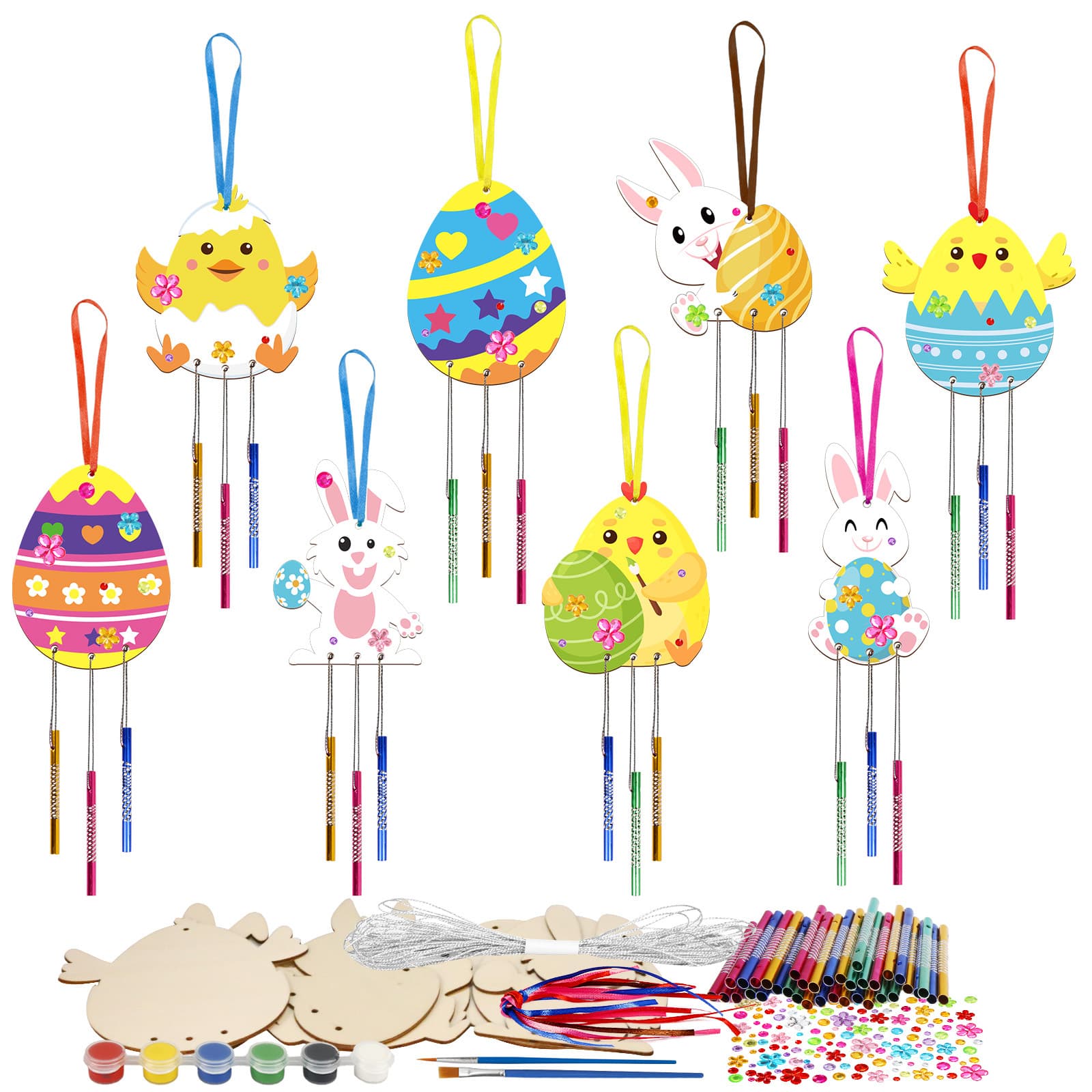 Kit créatif carillon de Pâques 8 pièces