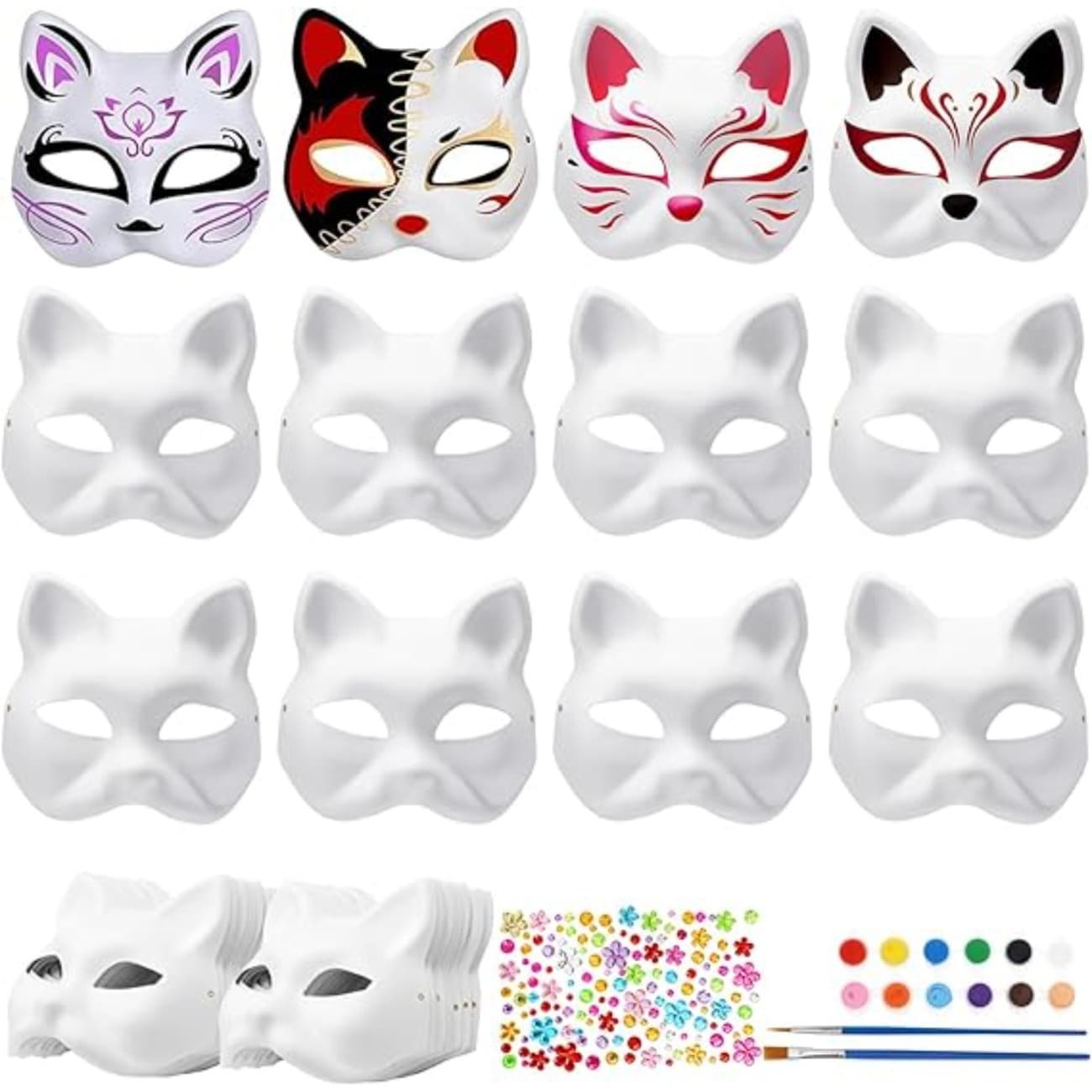 Kit créatif DIY masques de chat 3D 20 pièces