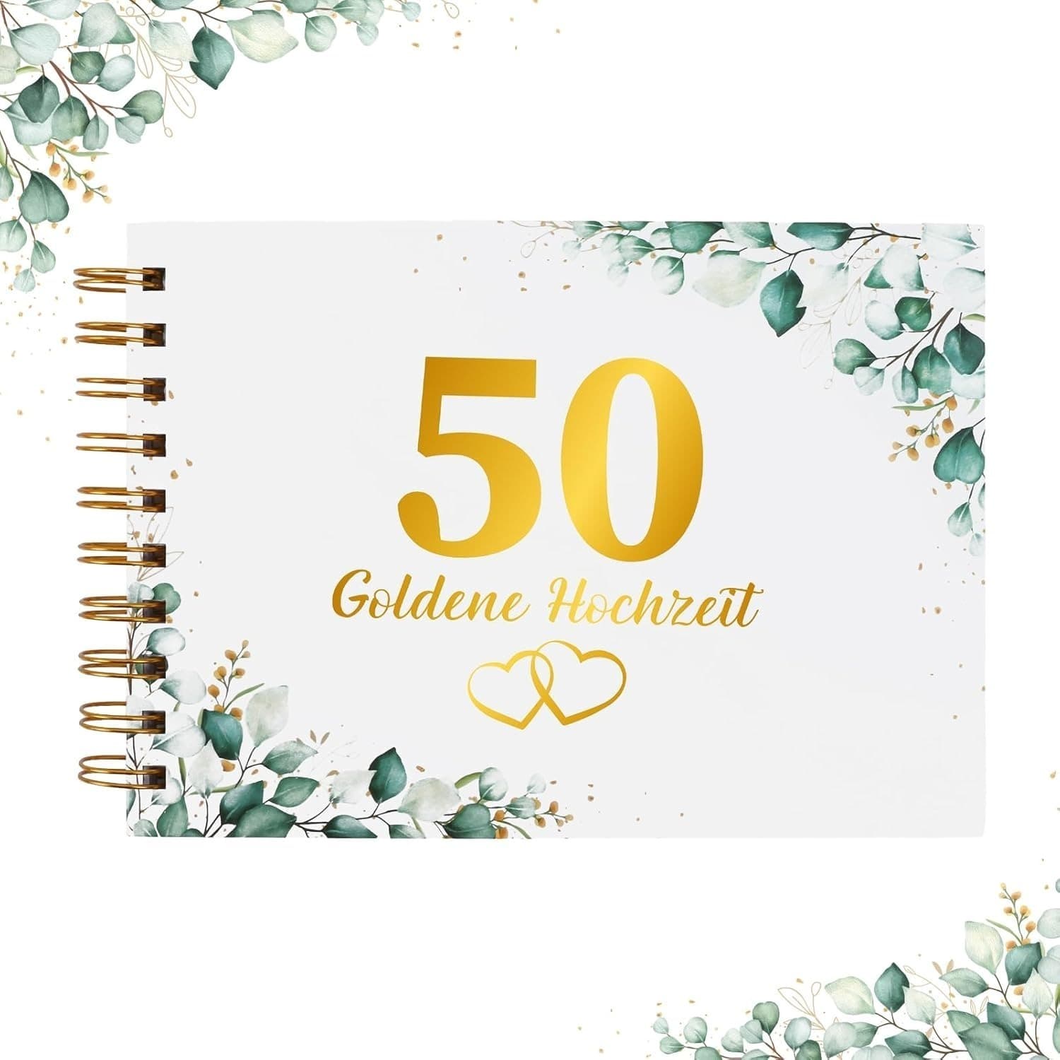 Gästebuch zur Goldenen Hochzeit, modernes Signierbuch klein