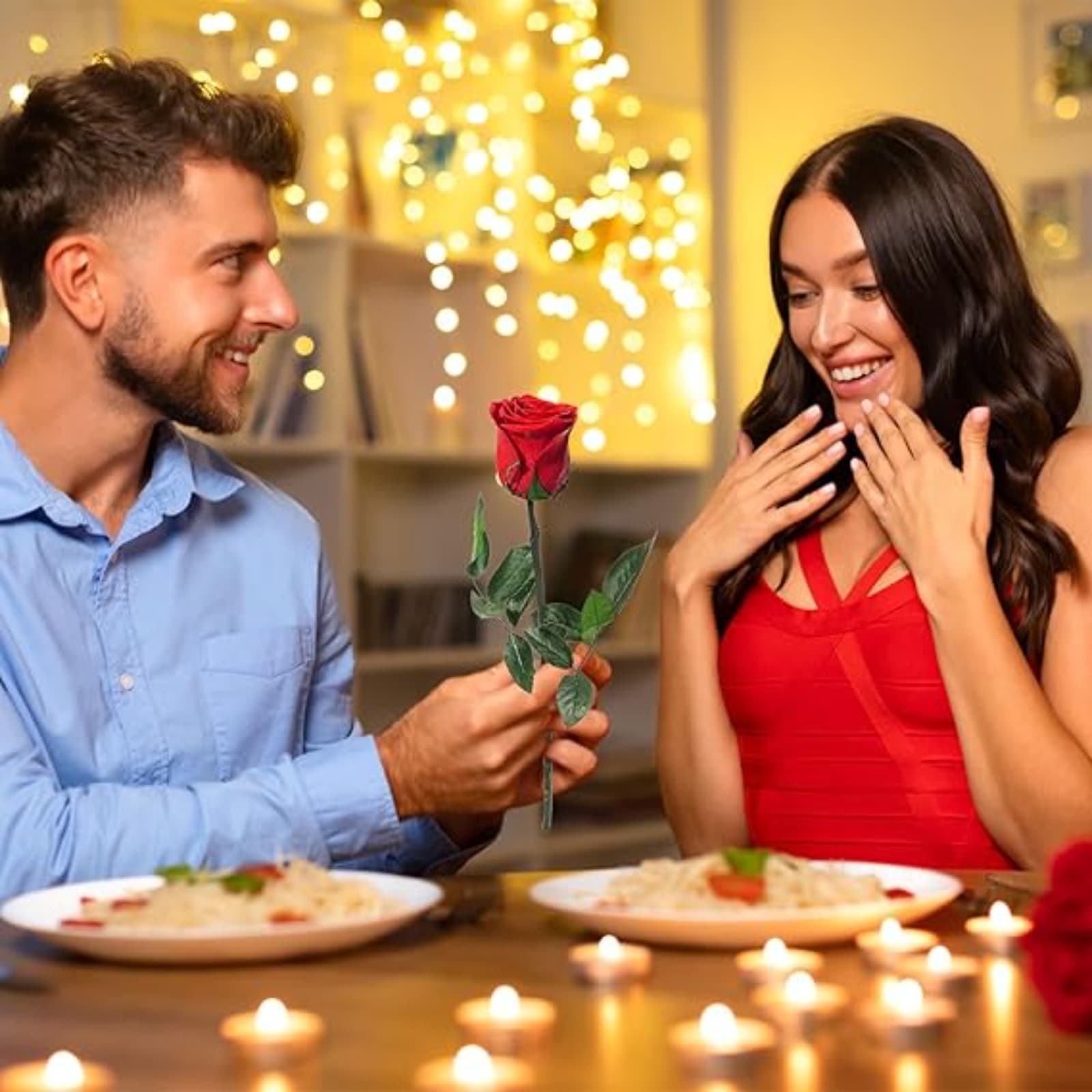 Unendliche Rose mit Stiel in Geschenkbox