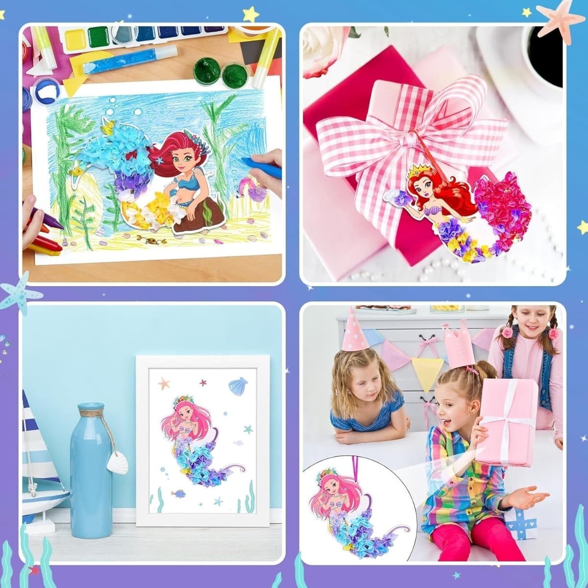 Kit bricolage sirène, 12 pièces pour enfants