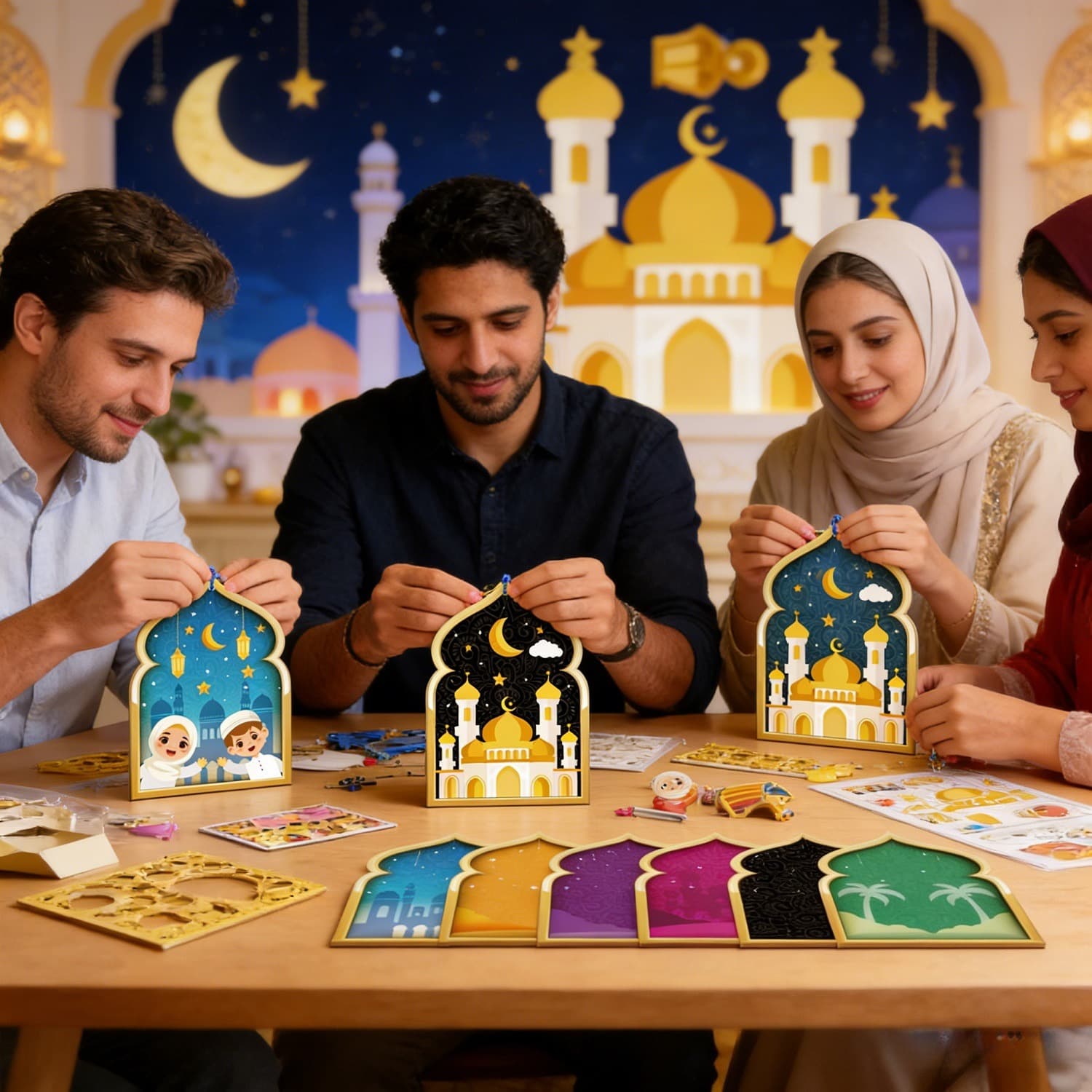 Ramadan Aufkleber-Set: 18 Motive, Mond, Laternen