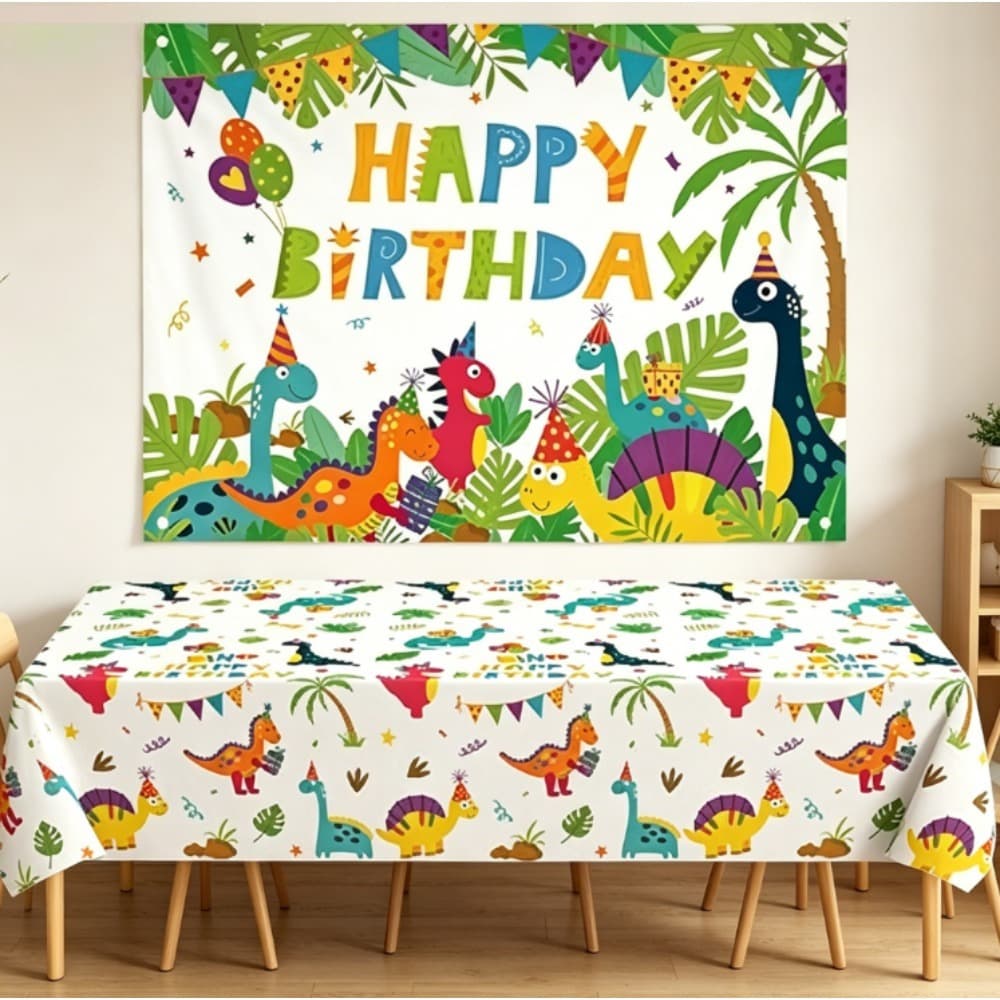 Dinosaurier Mal-Tischdecken aus Papier, 2er-Set