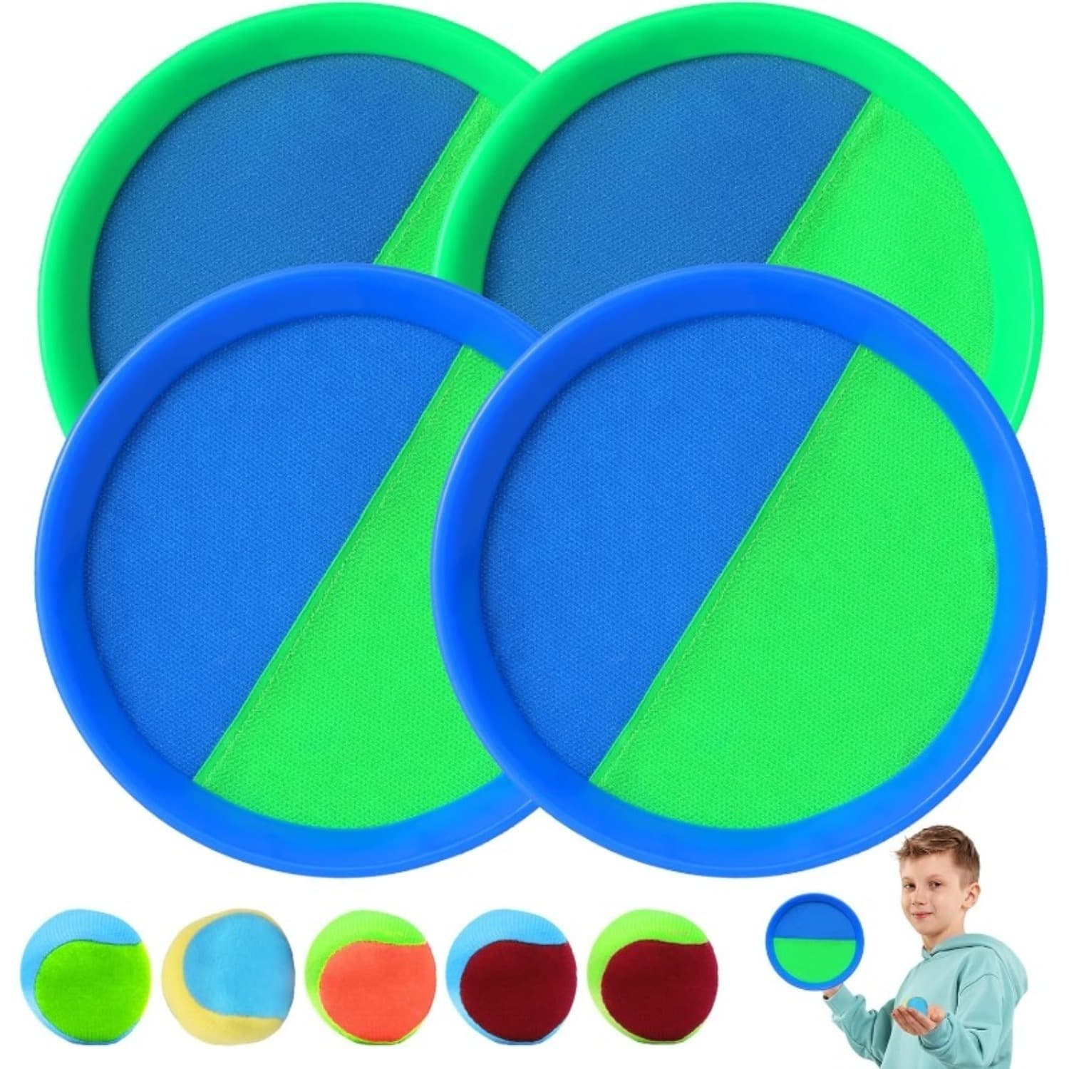 Juego lanzamiento pelotas velcro para jardín y fiesta