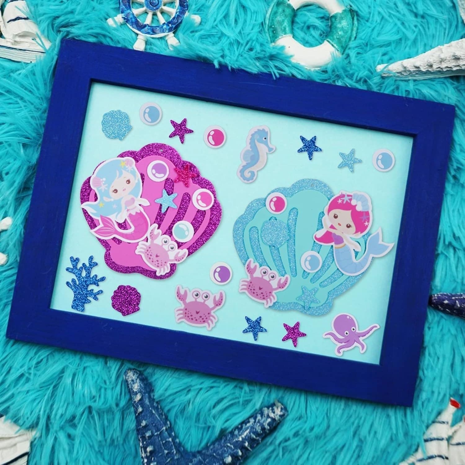 8-Piece Mermaid Shell Craft Kits for Hanging