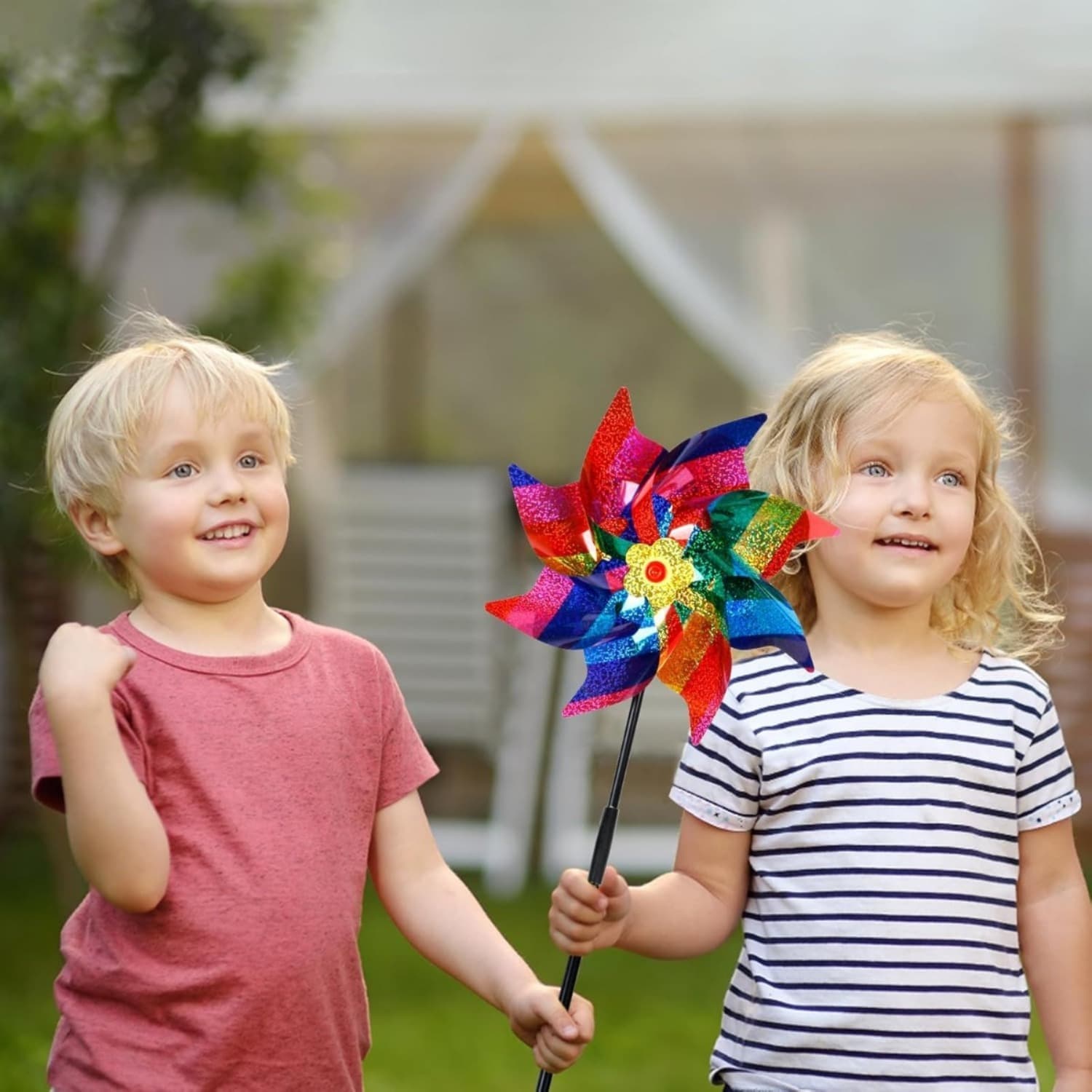 Set di 6 girandole colorate per giardino e balcone