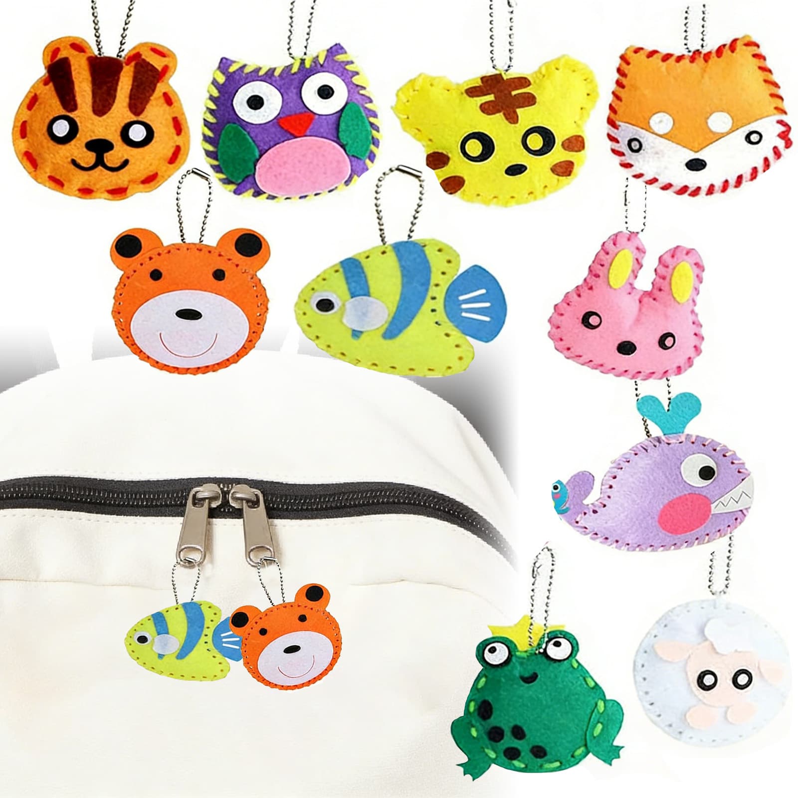Felt Animal Craft Kit with 10 Keychains