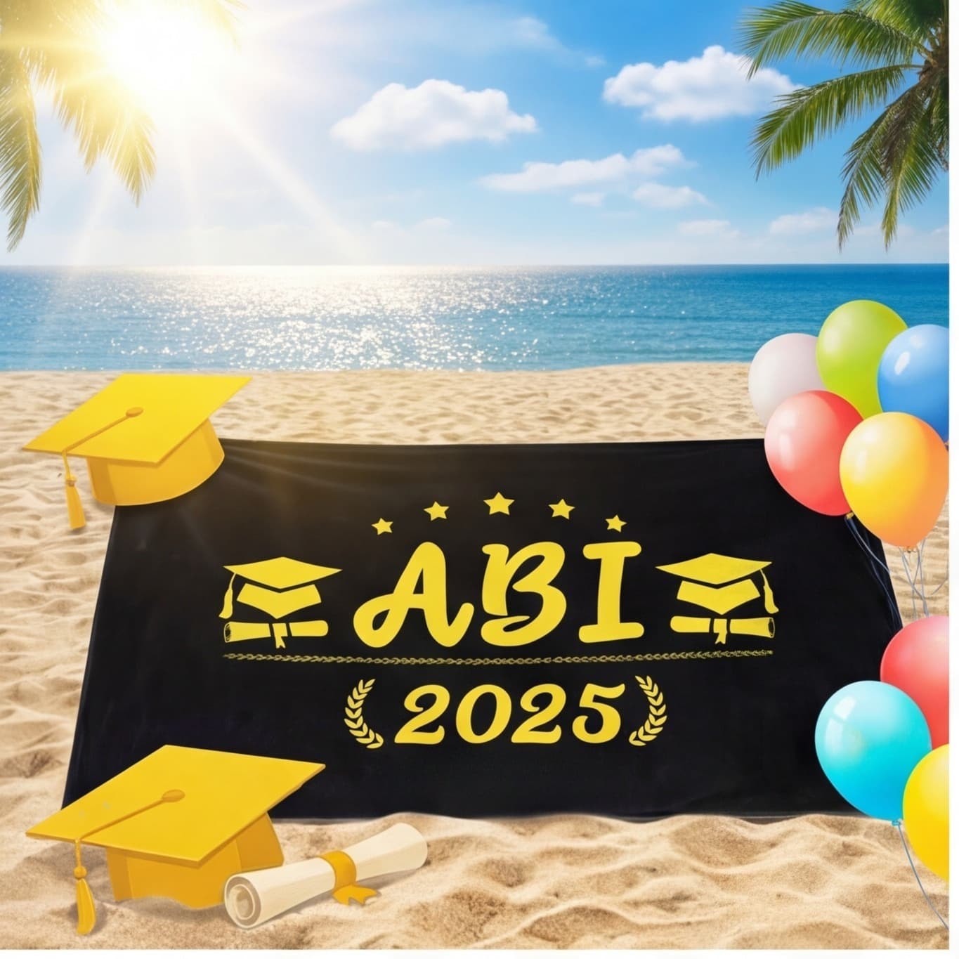 Toalla de playa grande para graduación 2025