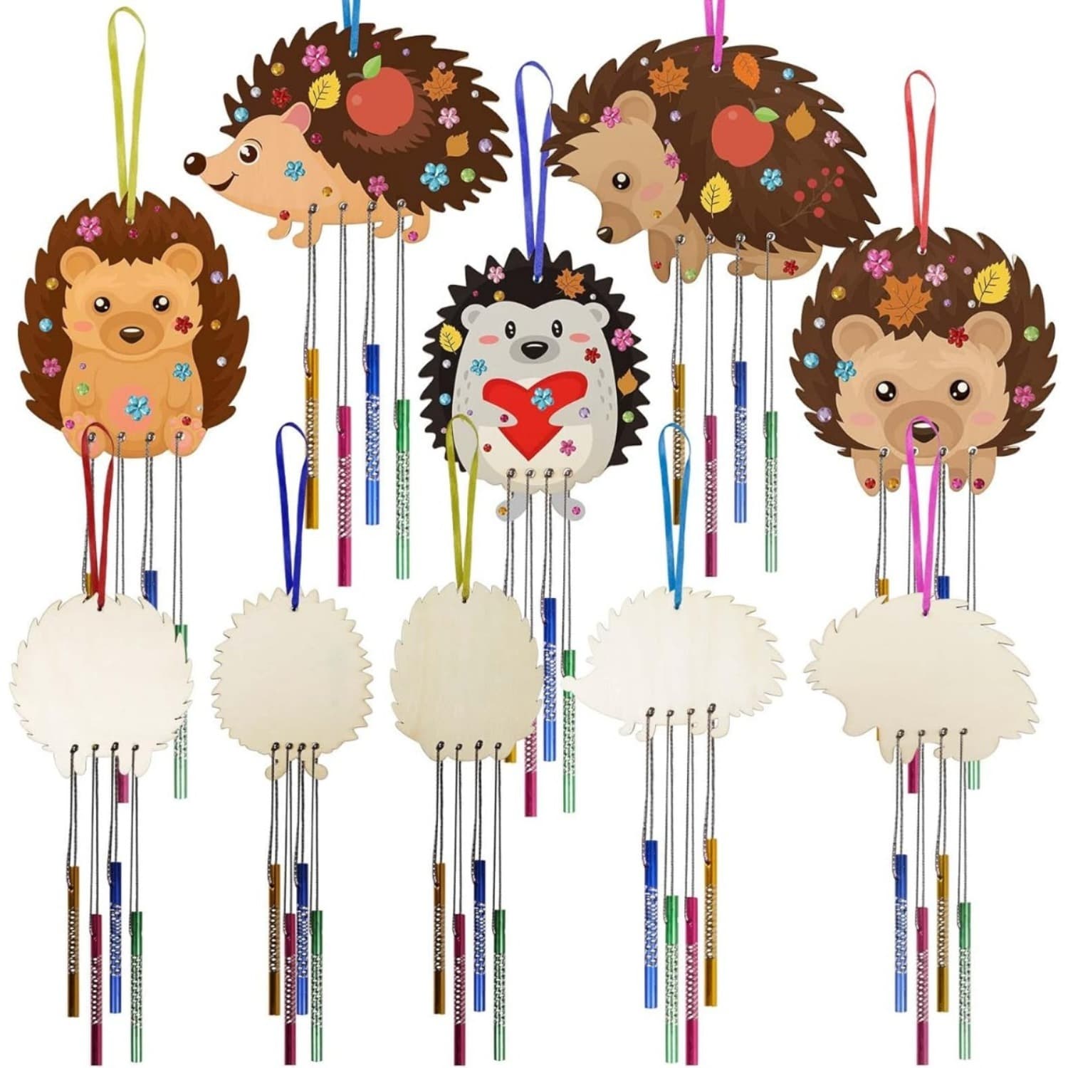 Hedgehog Wind Chime Craft Kit 10 Pieces