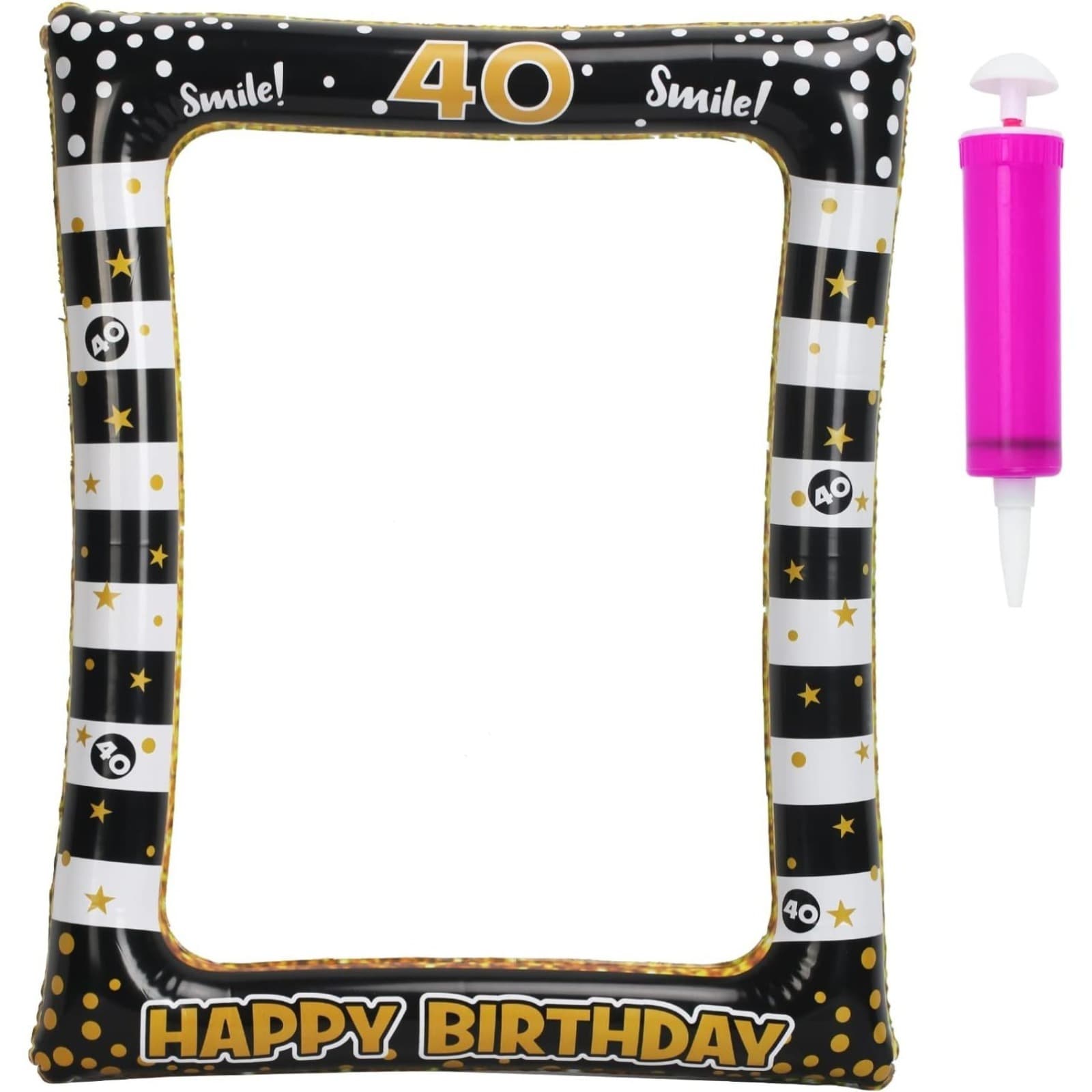 40. Geburtstag Deko-Set mit Luftpumpe & Rahmen