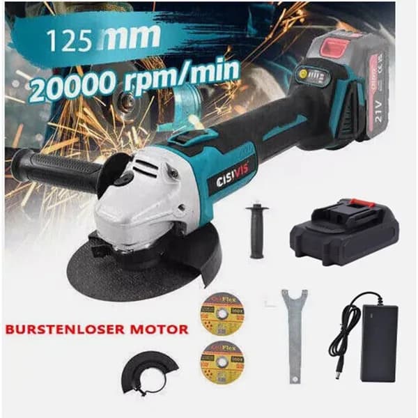 Akku-Winkelschleifer 125 mm, bürstenlos, 3 Gänge, für Makita