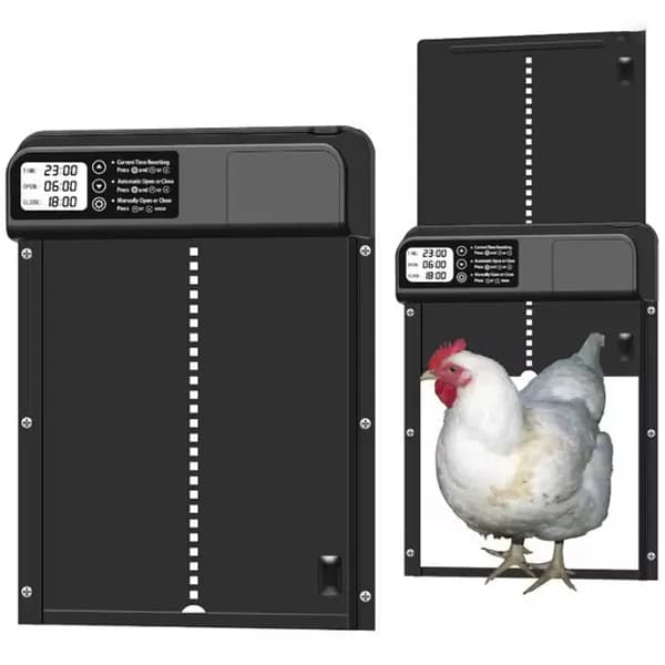 Automatische Hühnerstalltür mit Solaroption und LCD-Anzeige