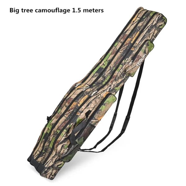 Borsa per canne da pesca con 3 scomparti, portatile
