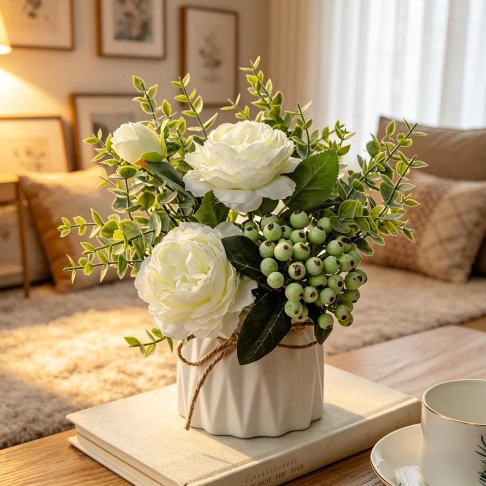 Künstliches Blumenarrangement in Vase für Tischdeko