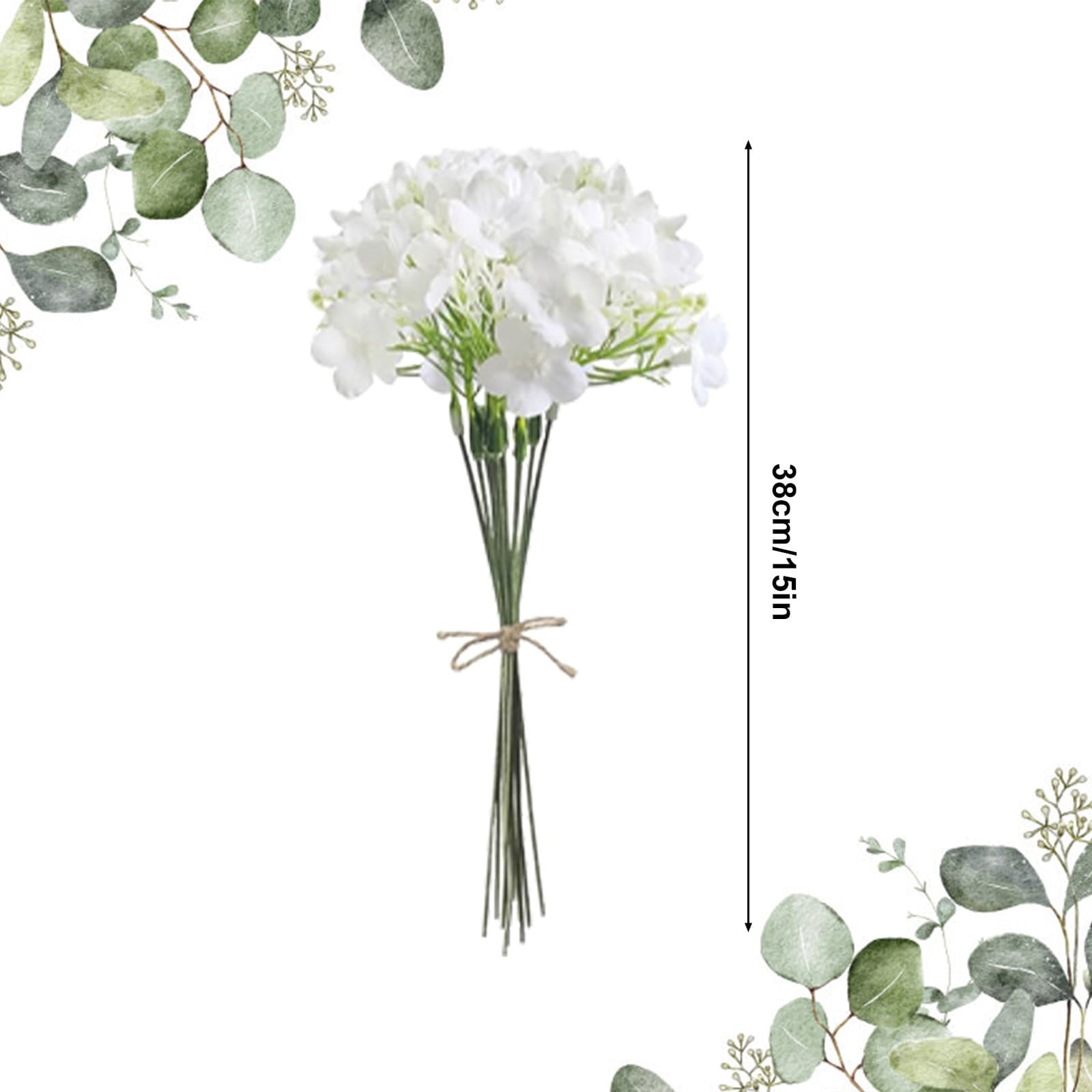 10 künstliche weiße Mini-Pflaumenblüten Deko-Zweige