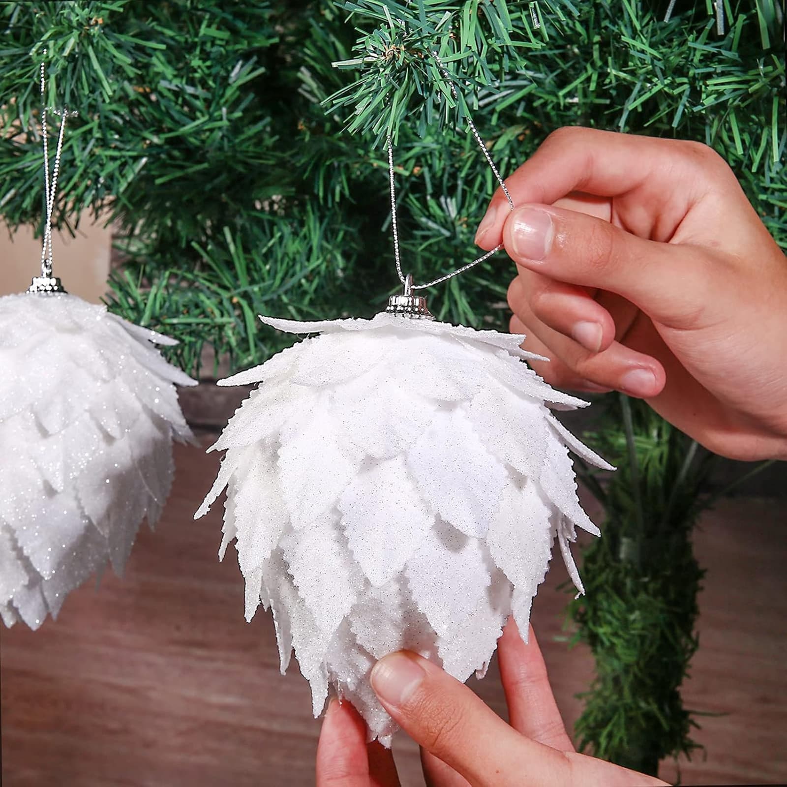Weihnachtsbaumschmuck Tannenzapfen, 4er-Set