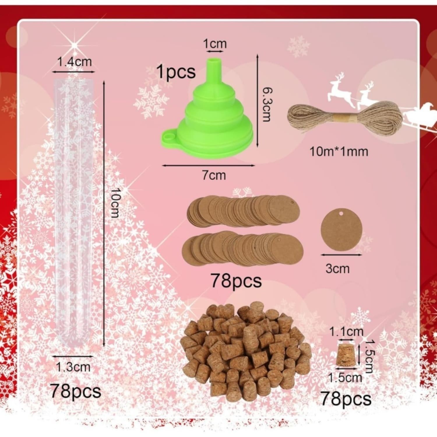 Weihnachts-Bonbon-Verpackungsset mit 78 Teilen
