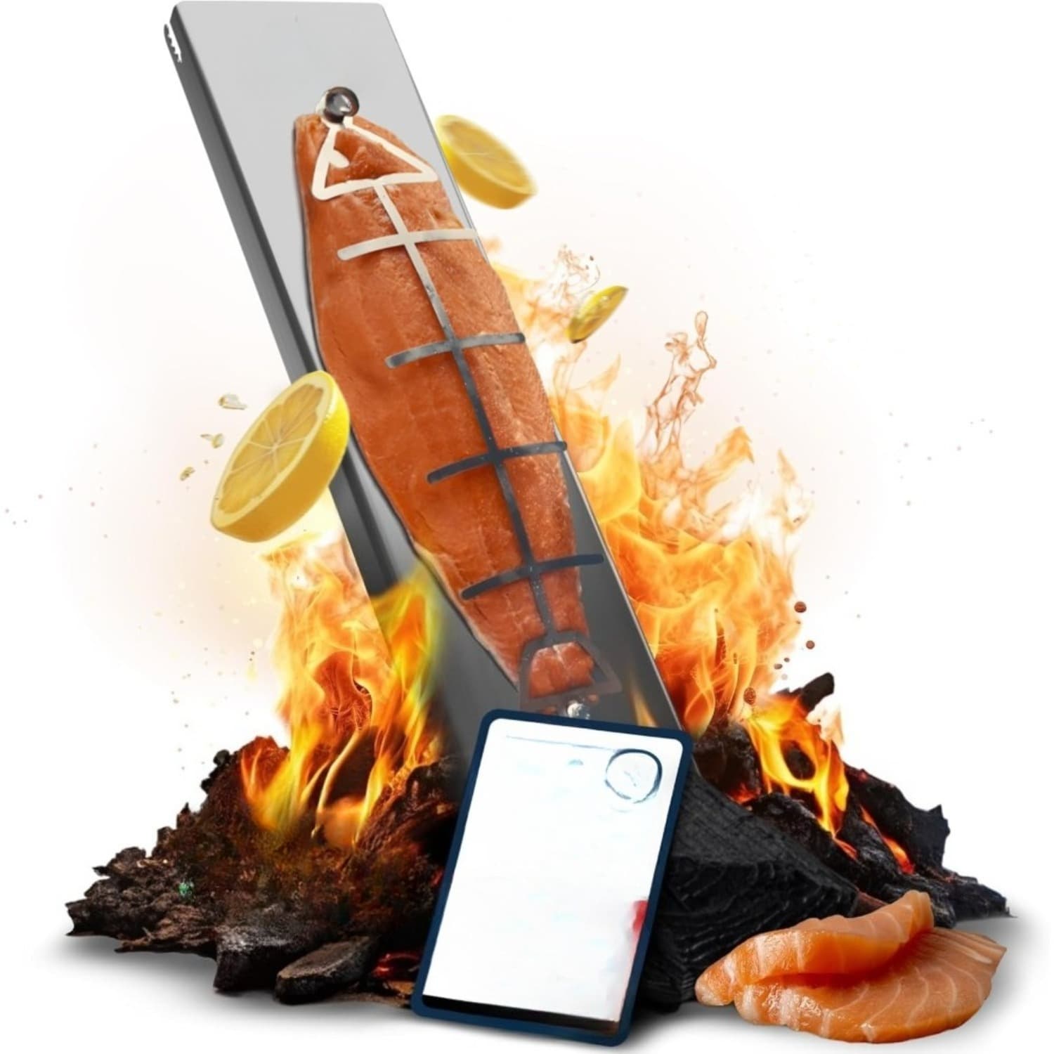 Parrilla de acero inoxidable para salmón y carne