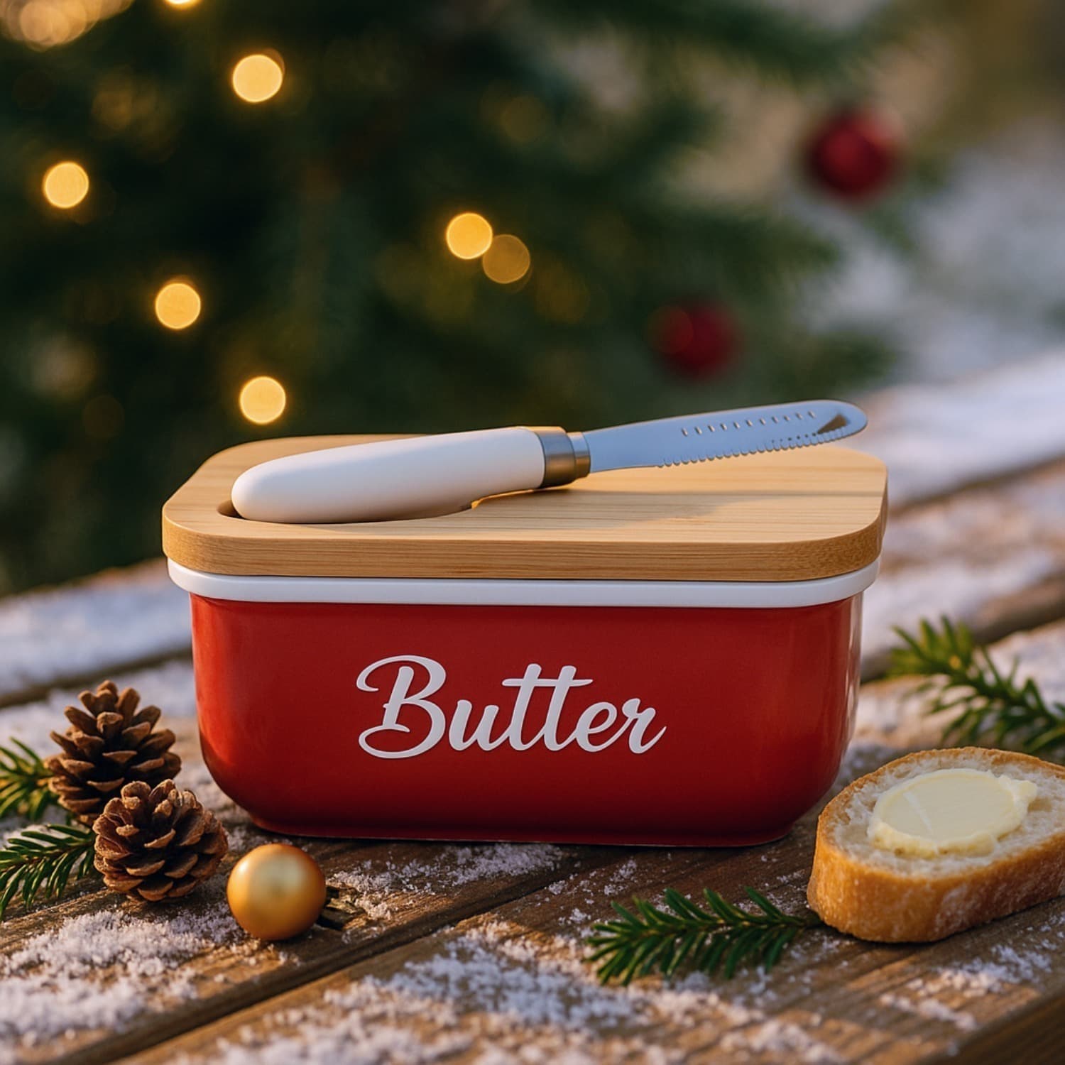 Coffret cadeau fête boîtes à beurre rouges multipièces