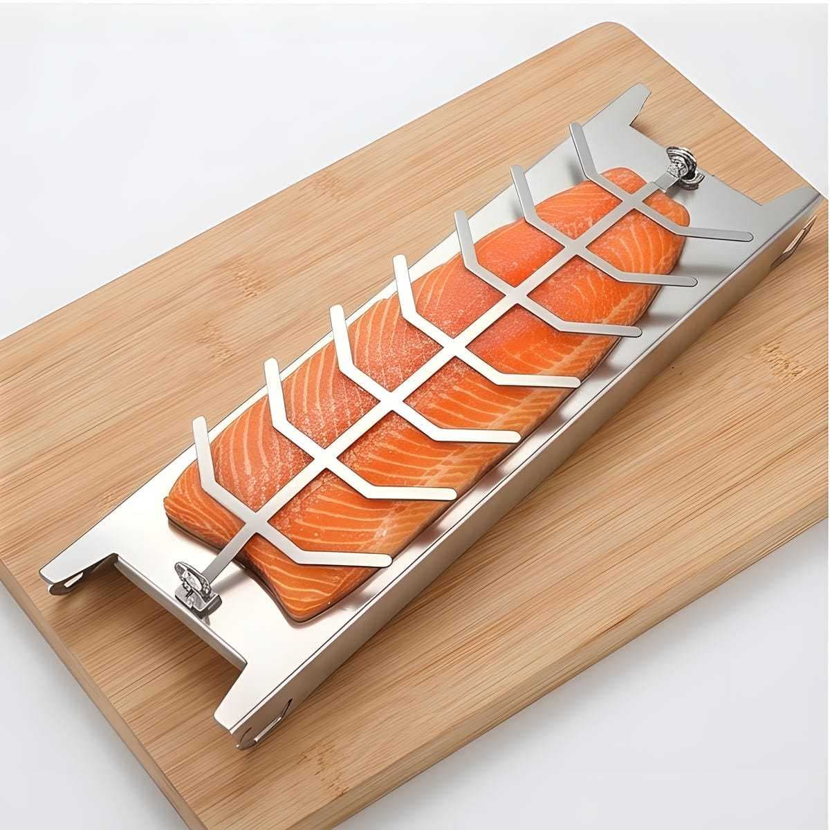 Accessorio per grill in acciaio inox con reggipesce