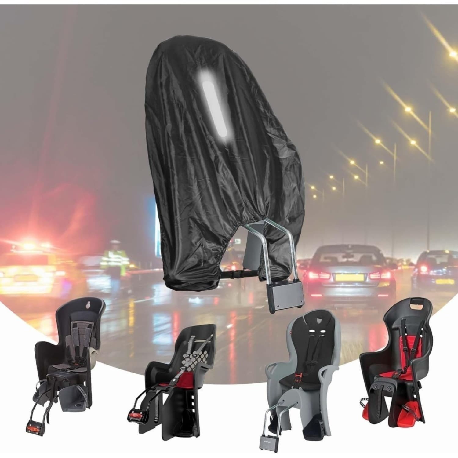 Funda impermeable para sillín de bici con set de fiesta