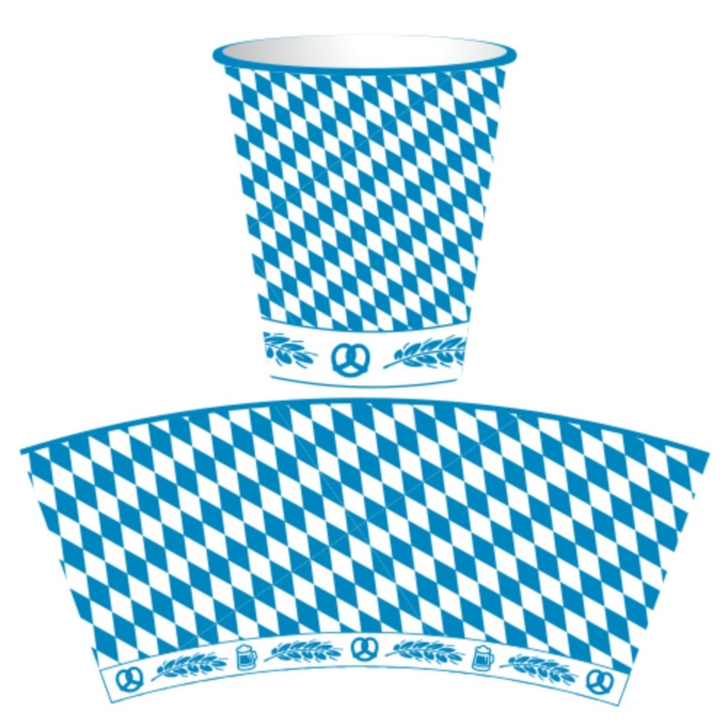 20er Set Oktoberfest Pappbecher für Feiern