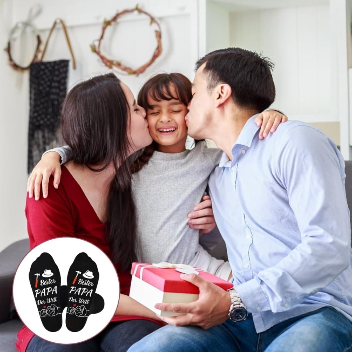 2 Paar Best Mom and Dad Socken im Set