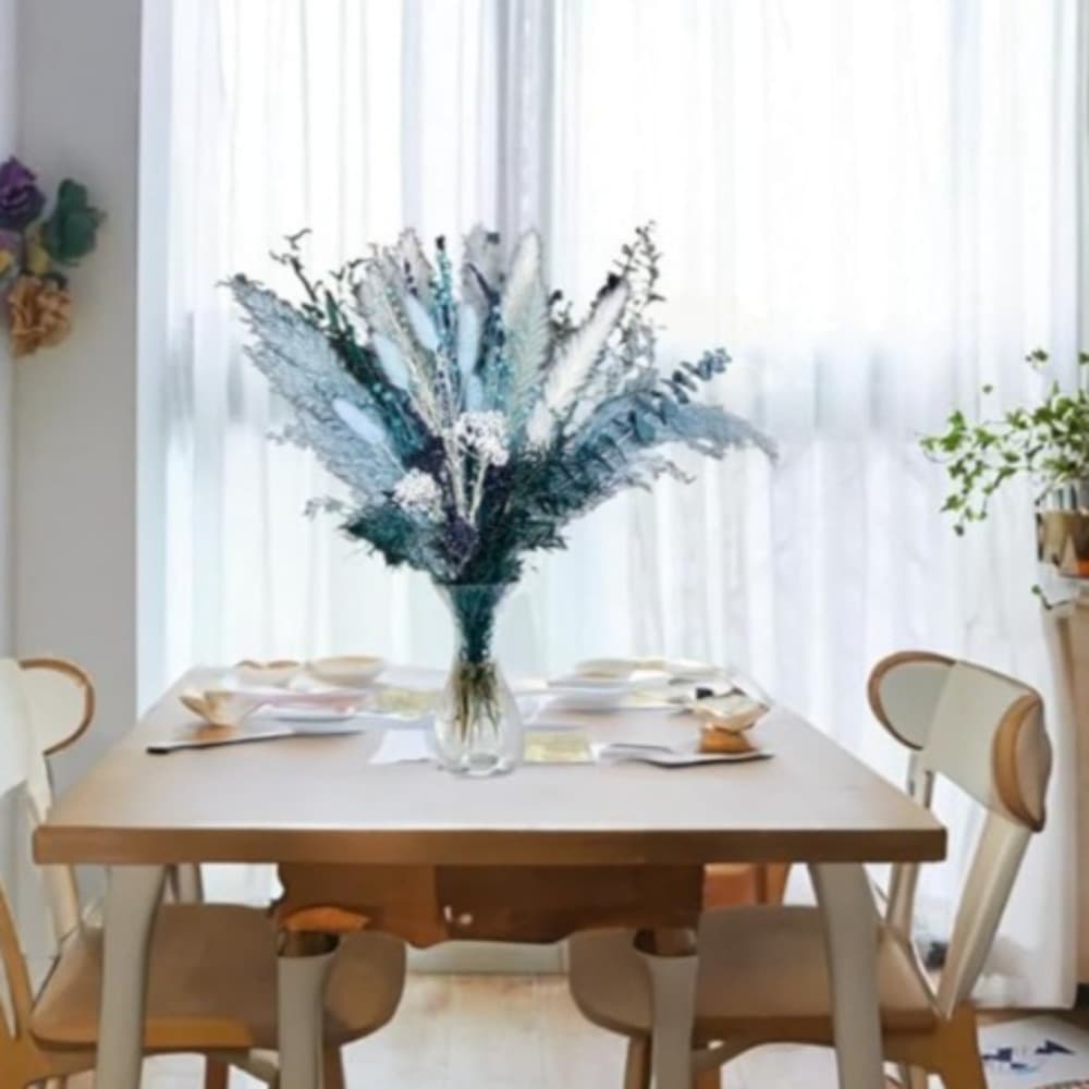Blaues Pampasgras Deko-Set für Hochzeit und Tisch