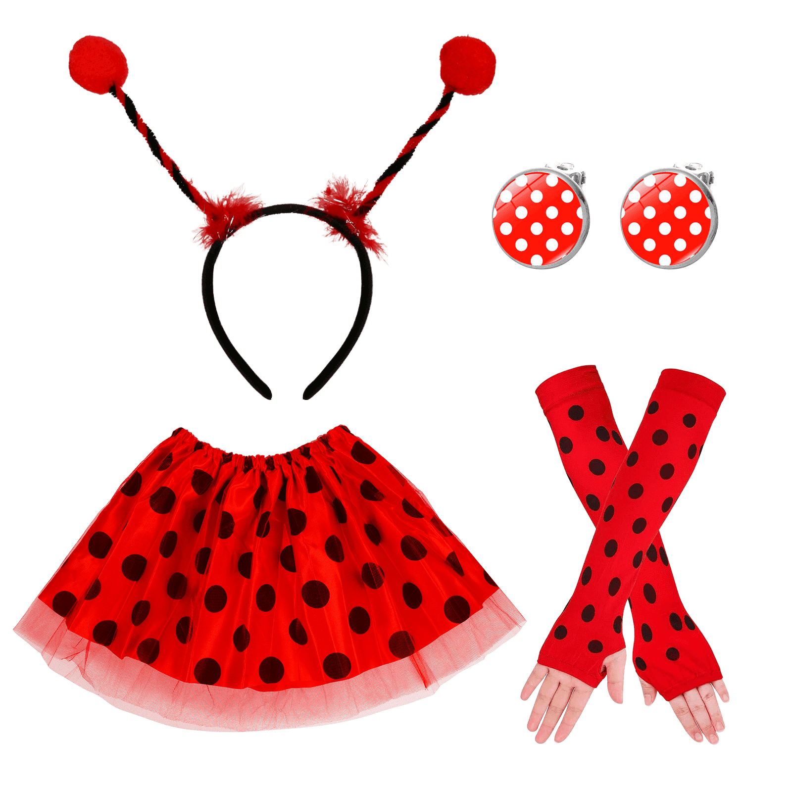 Marienkäfer Kostüm-Set mit Tüllrock und Accessoires