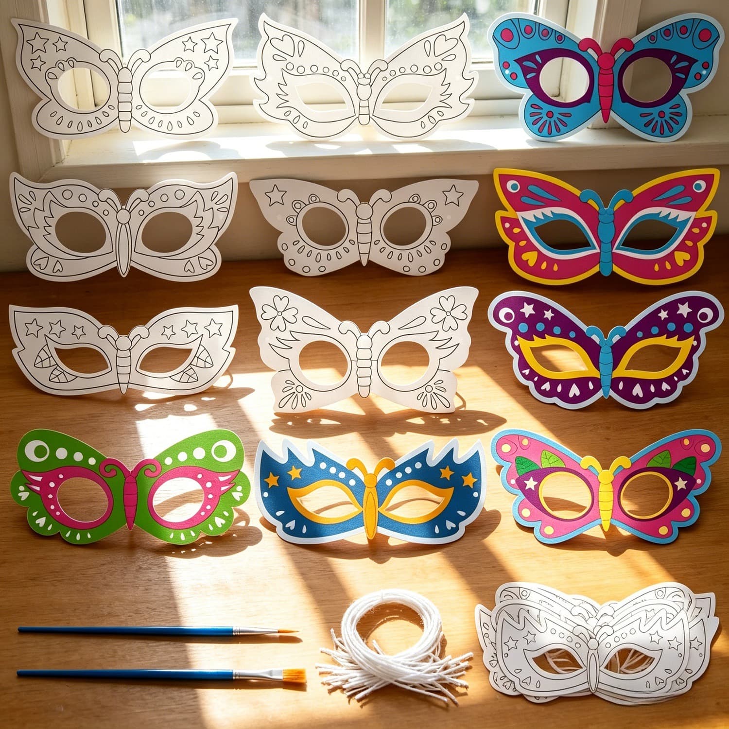 DIY Butterfly Mask Set with 50 Pieces