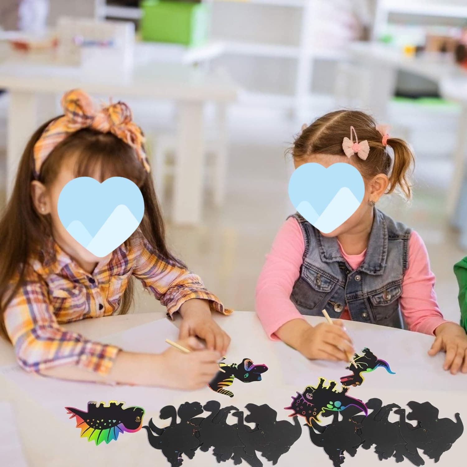 Set 100 images à gratter dinosaures pour enfants