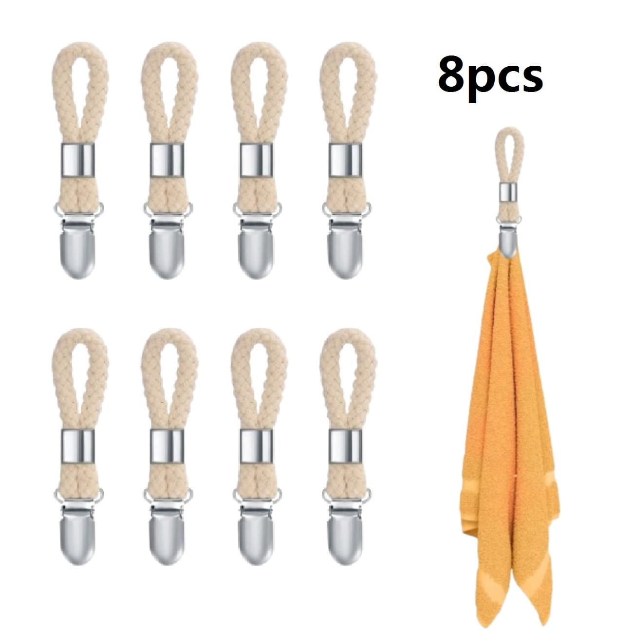 Set de 8 pinzas para toallas con bucles