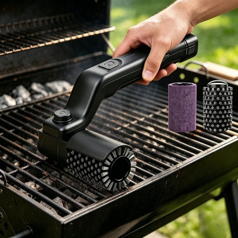Grillbürste mit Edelstahlborsten für saubere Grills