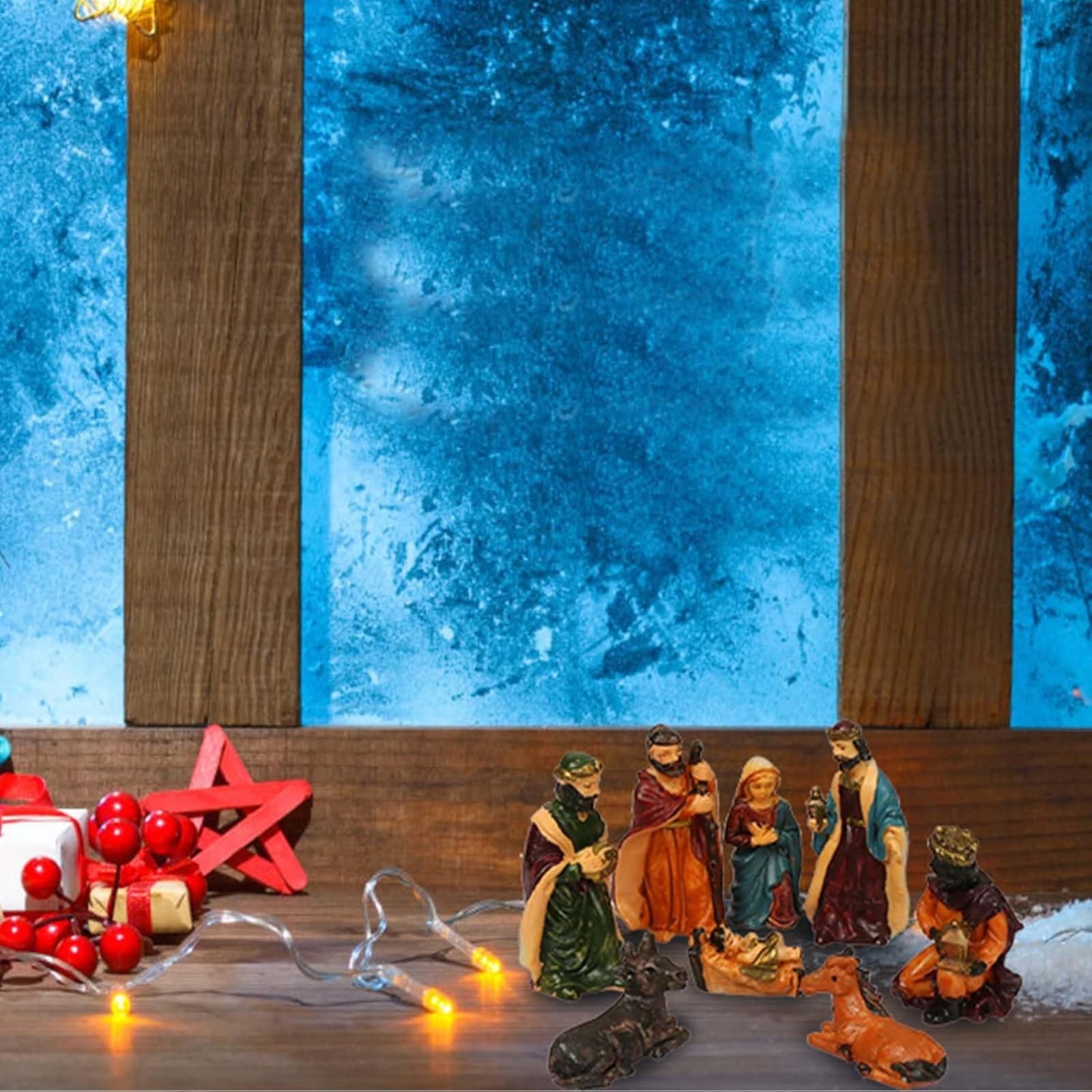 Krippenfiguren Set mit Jesus, Maria und Josef