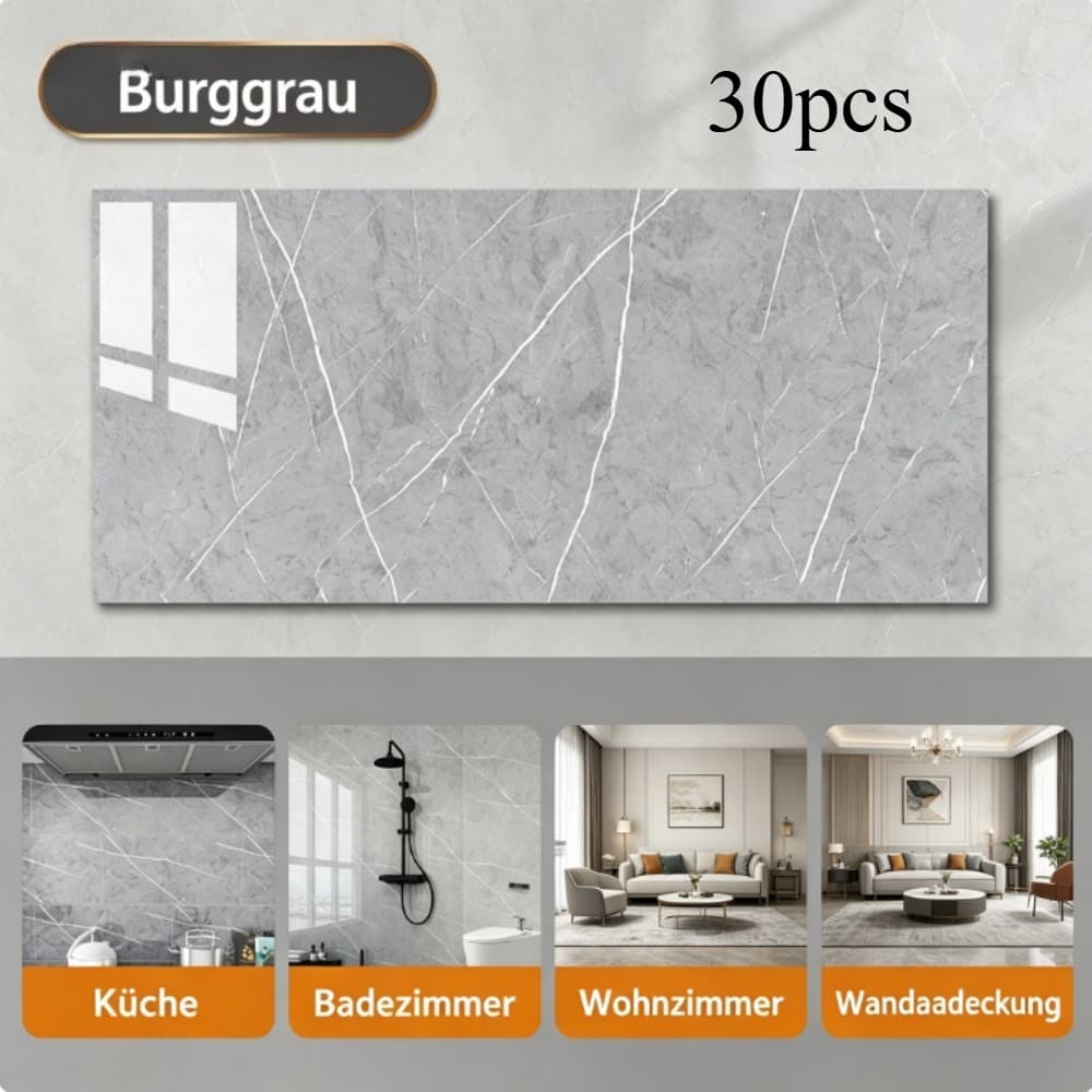 Selbstklebende Wand- und Deckenplatten Grau, 30x60 cm