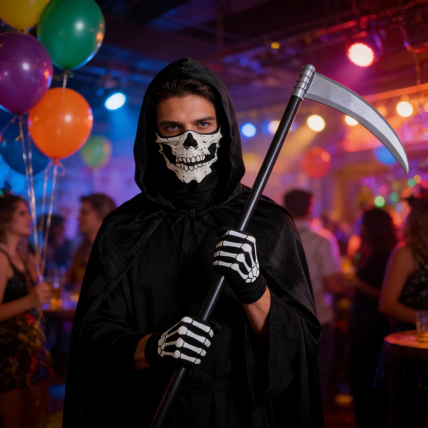 Sensenmann Kostüm 4-teiliges Set für Halloween