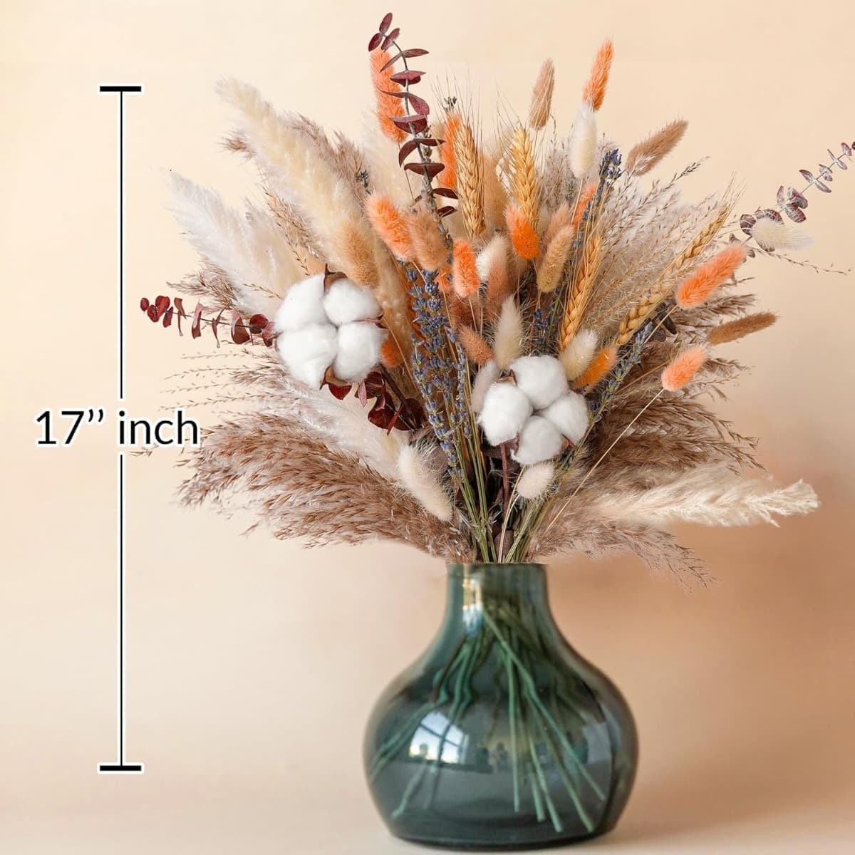 Herbstblumenstrauß mit Trockenblumen, 84 Teile
