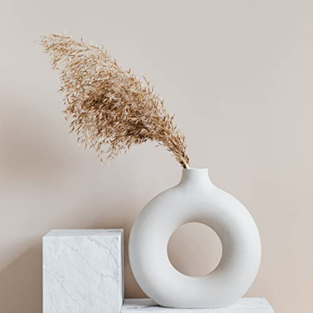 Getrockneter Blumenstrauß, 30 lange Schilfstiele, Naturweiß