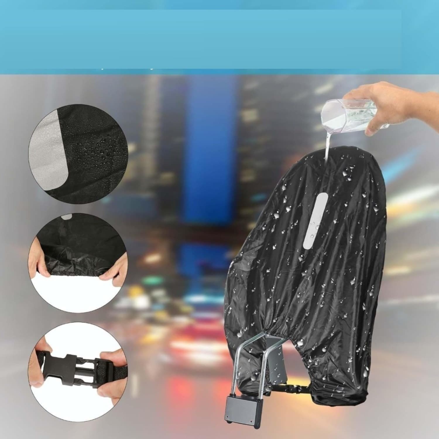 Funda para sillín de bicicleta para días de lluvia – set de accesorios de fiesta