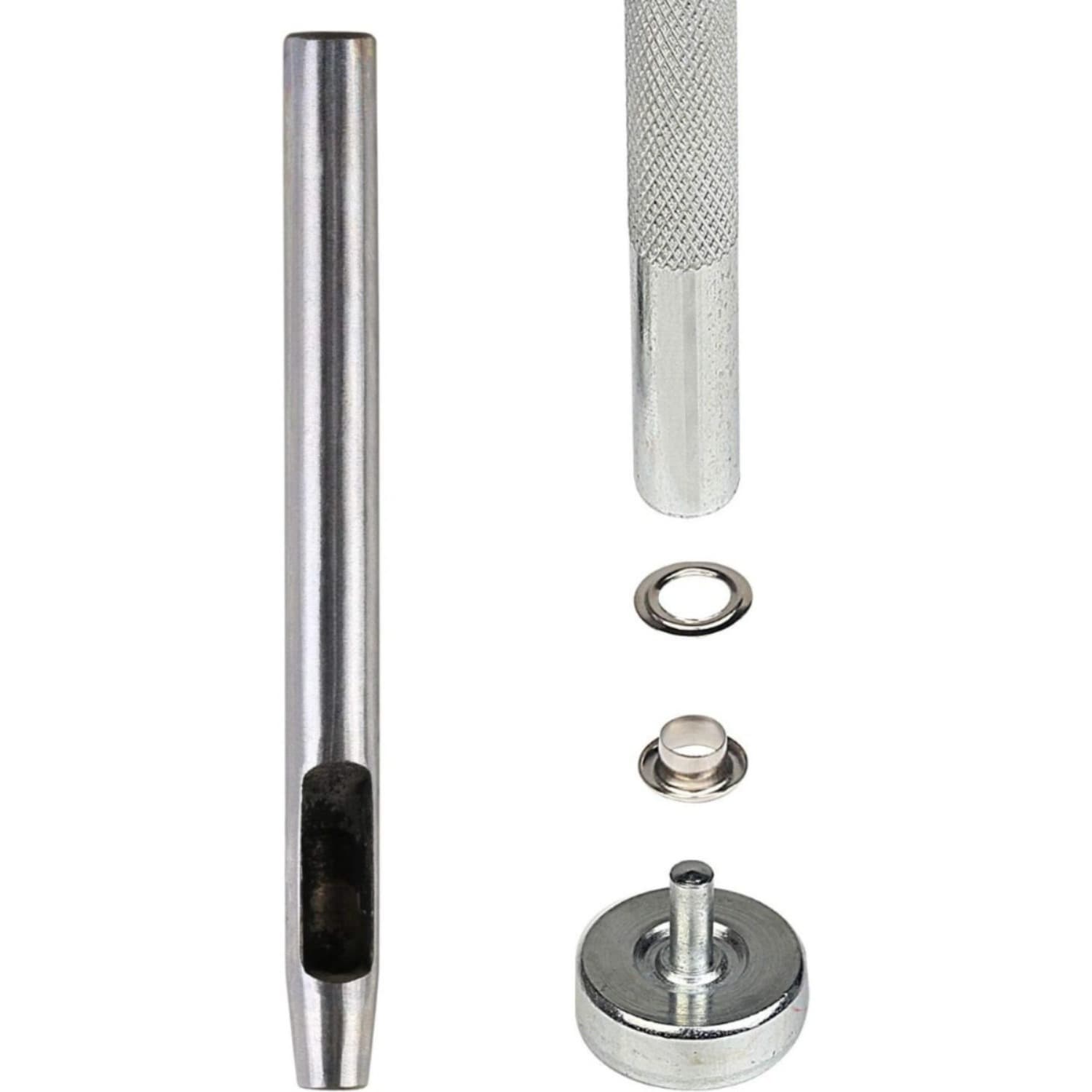 Set di occhielli in metallo con attrezzo, 100 occhielli