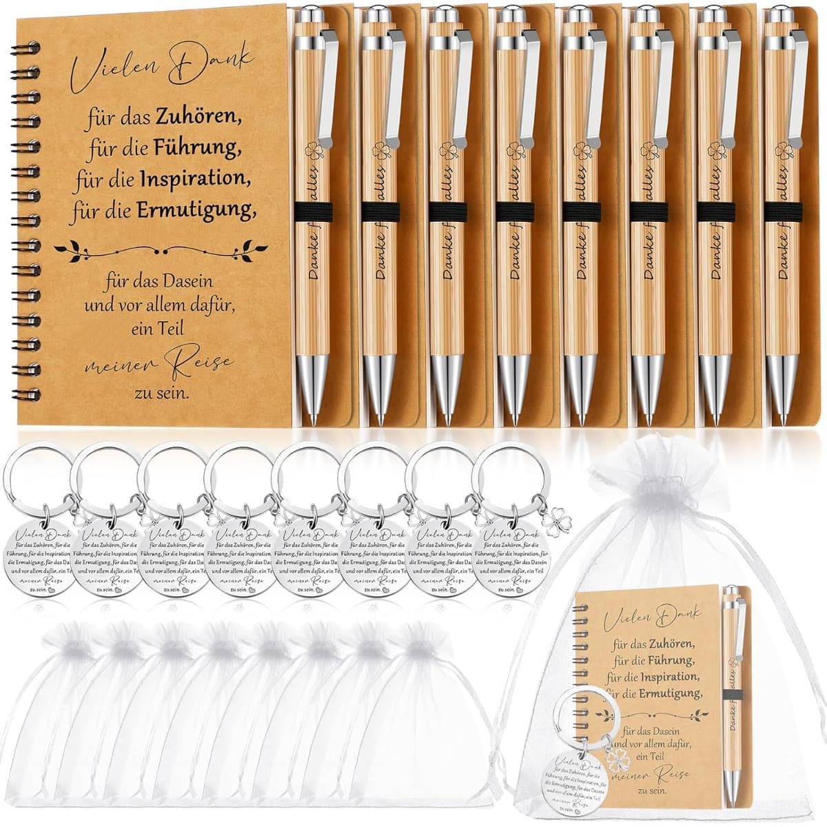 Geschenkset für Kollegen mit Notizbuch und Holzstift