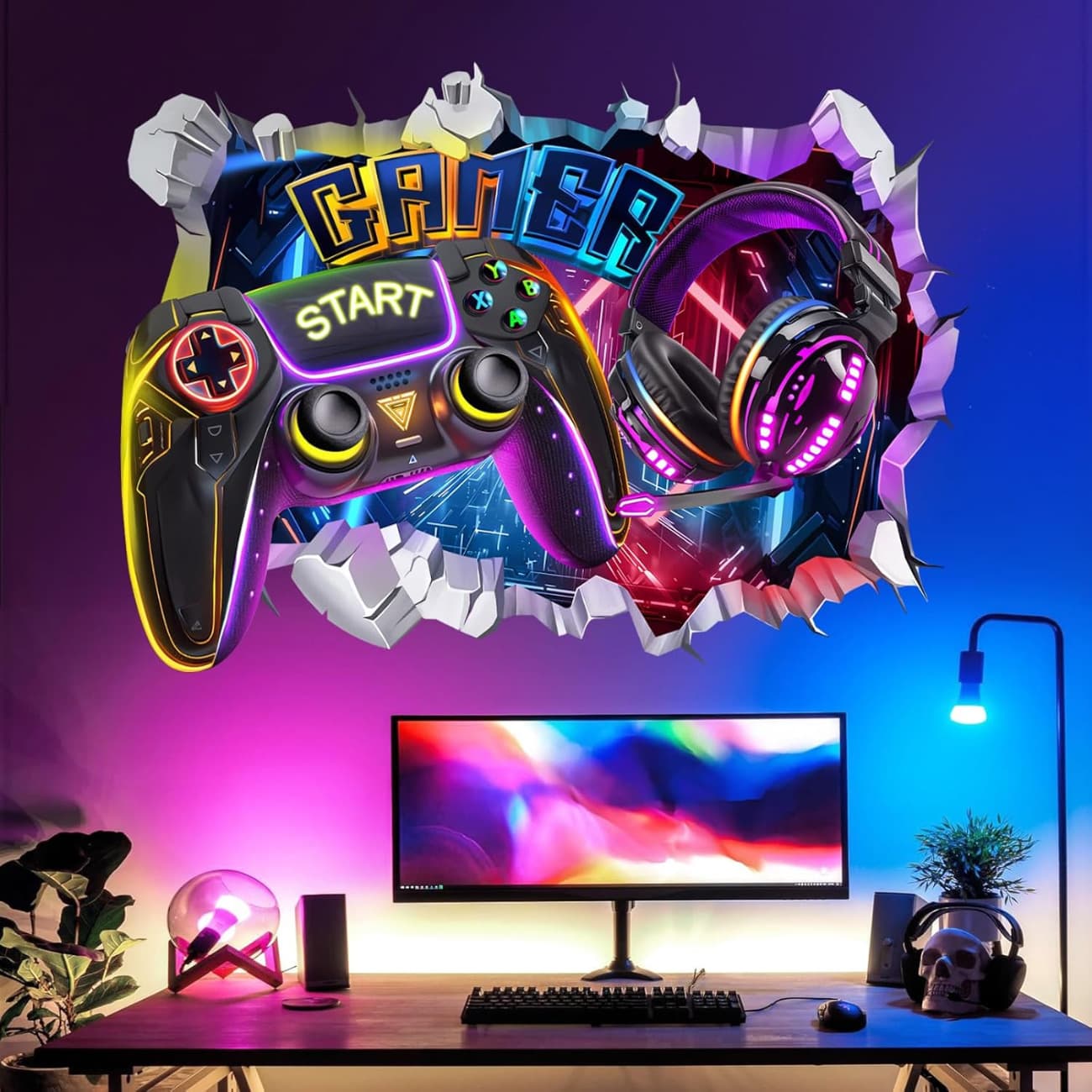 Wandaufkleber-Set mit 2 Controller-Motiven