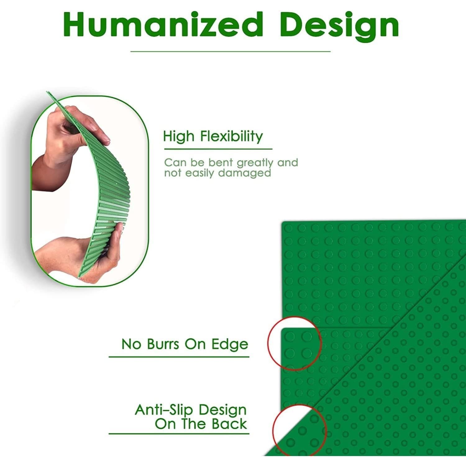 2 plaques de base pour blocs de construction vert foncé 38 x 38 cm - Pour projets de construction créatifs et set de fournitures de fête