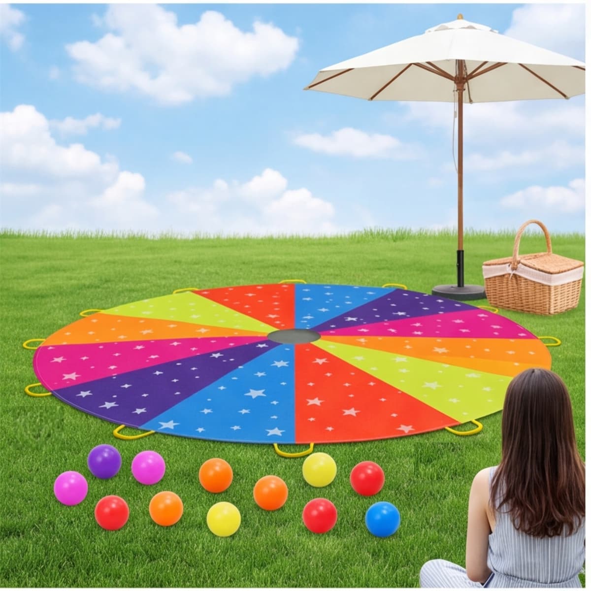 Jeu de lancer avec 12 balles pour extérieur et plage