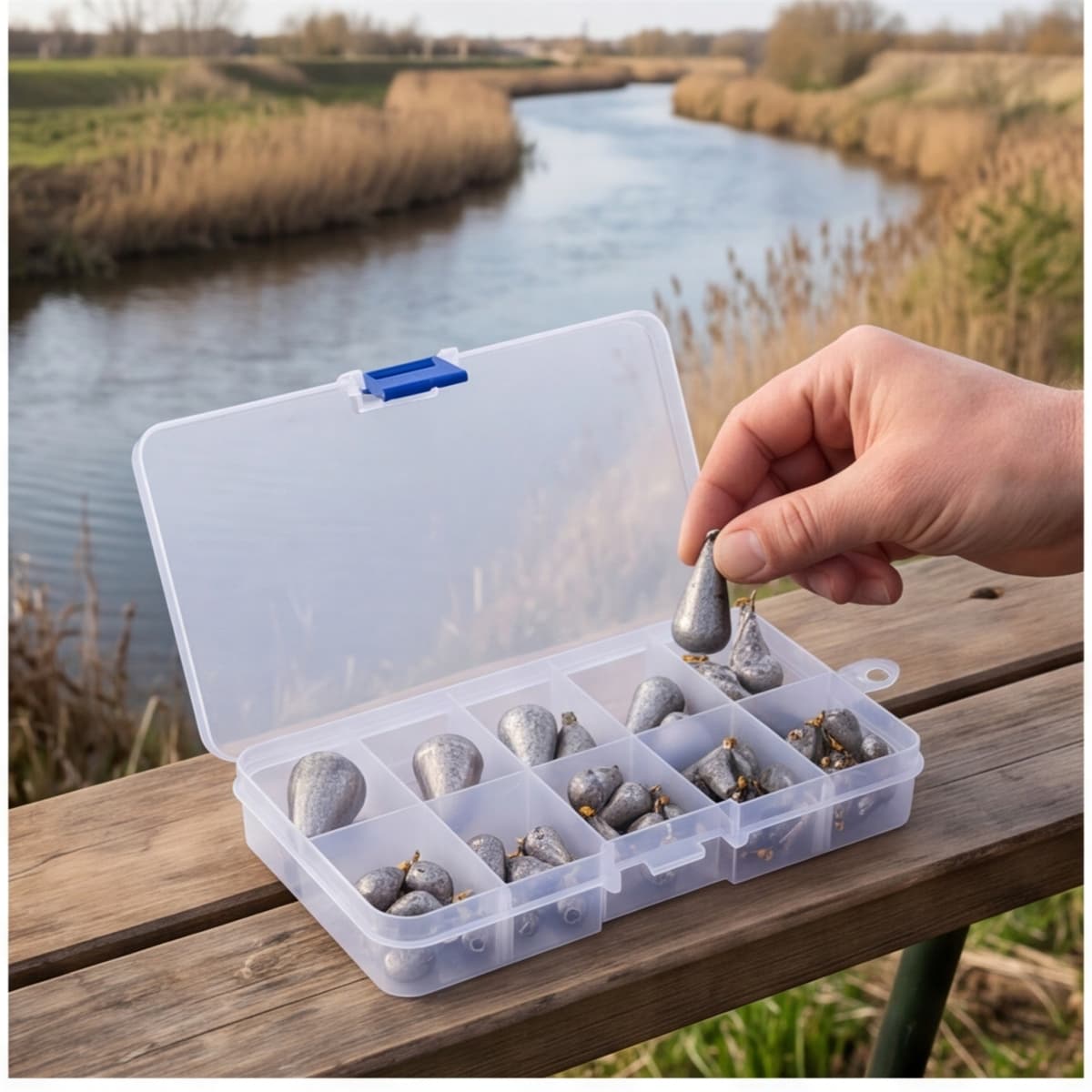 Angelgewichte-Set 65 Teile mit Aufbewahrungsbox