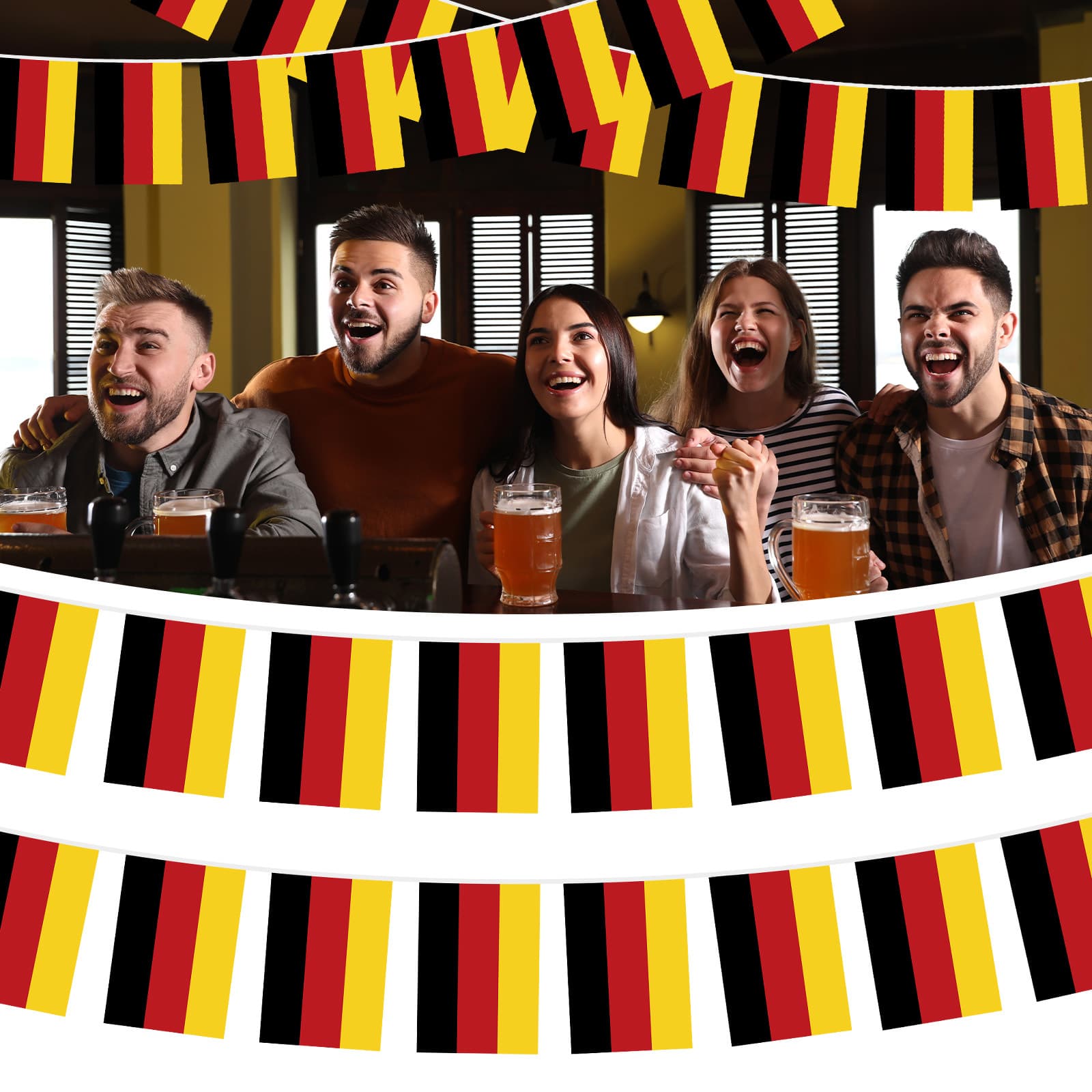Deutschland Wimpelkette, 2x10 m Partydekoration