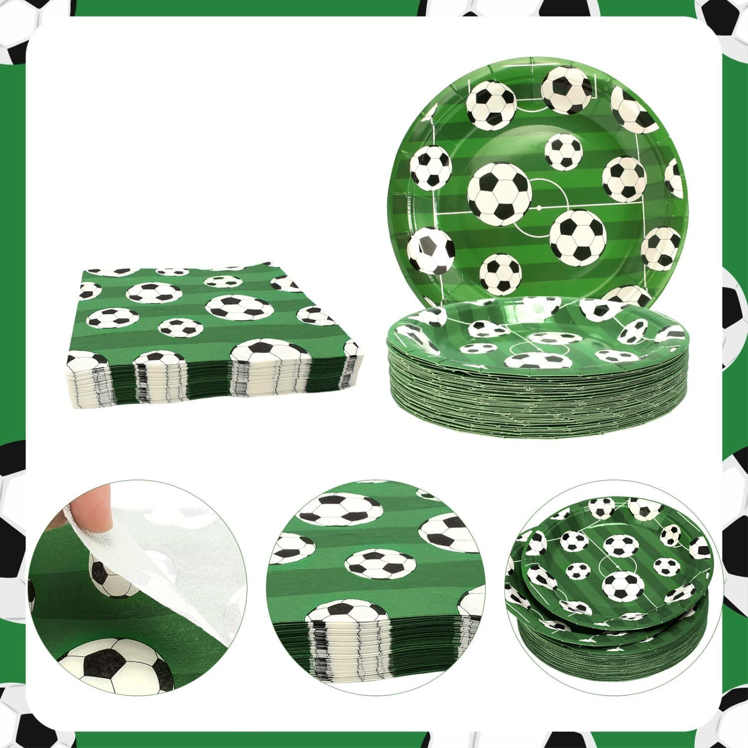 Party Set with 40 Napkins and 40 Football Plates
