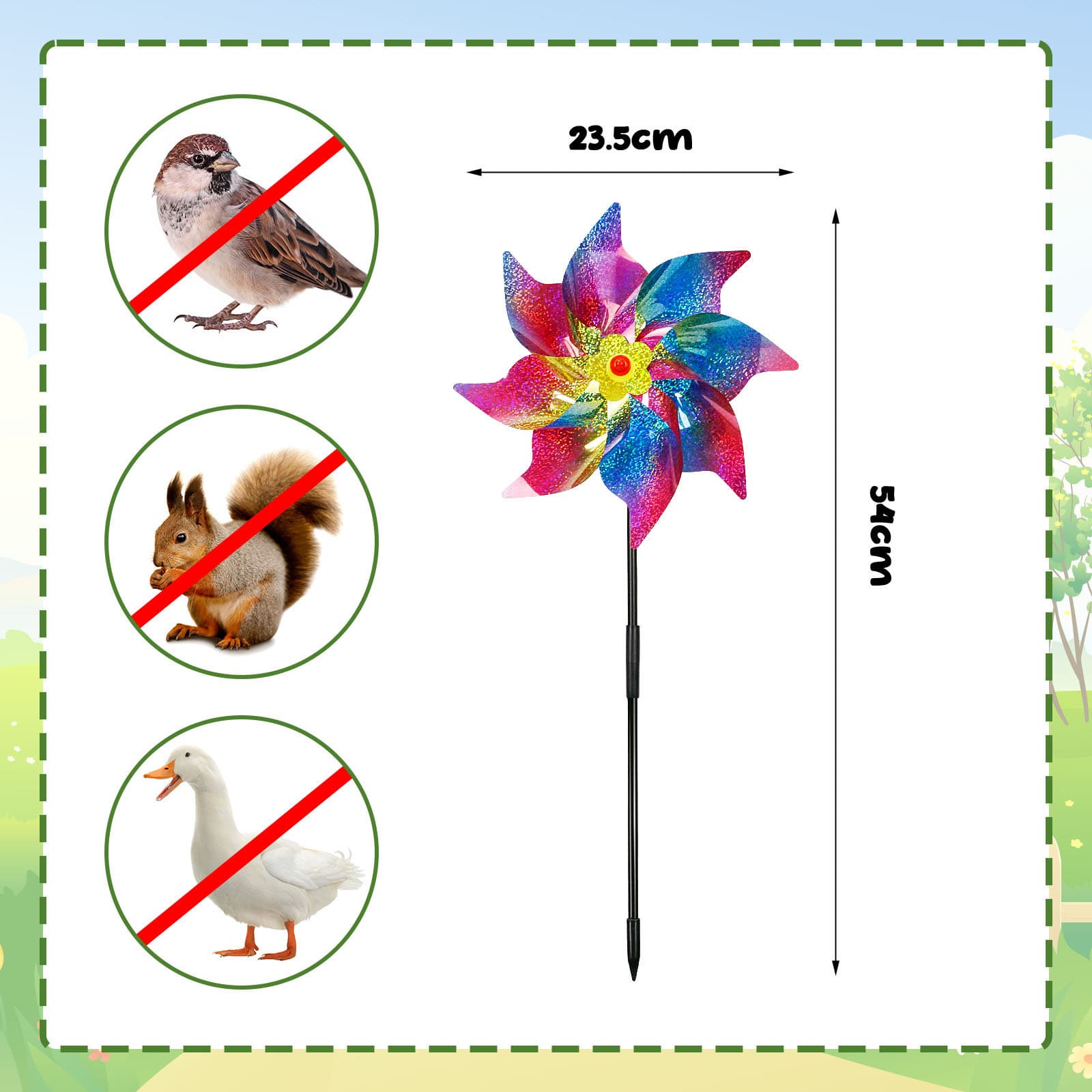 Windmühlen-Set für Garten und Party, 6 Stück