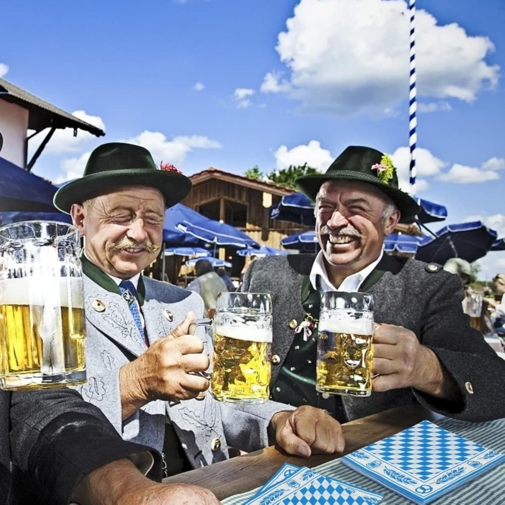 40er-Pack Oktoberfest Servietten mit Rautenmuster