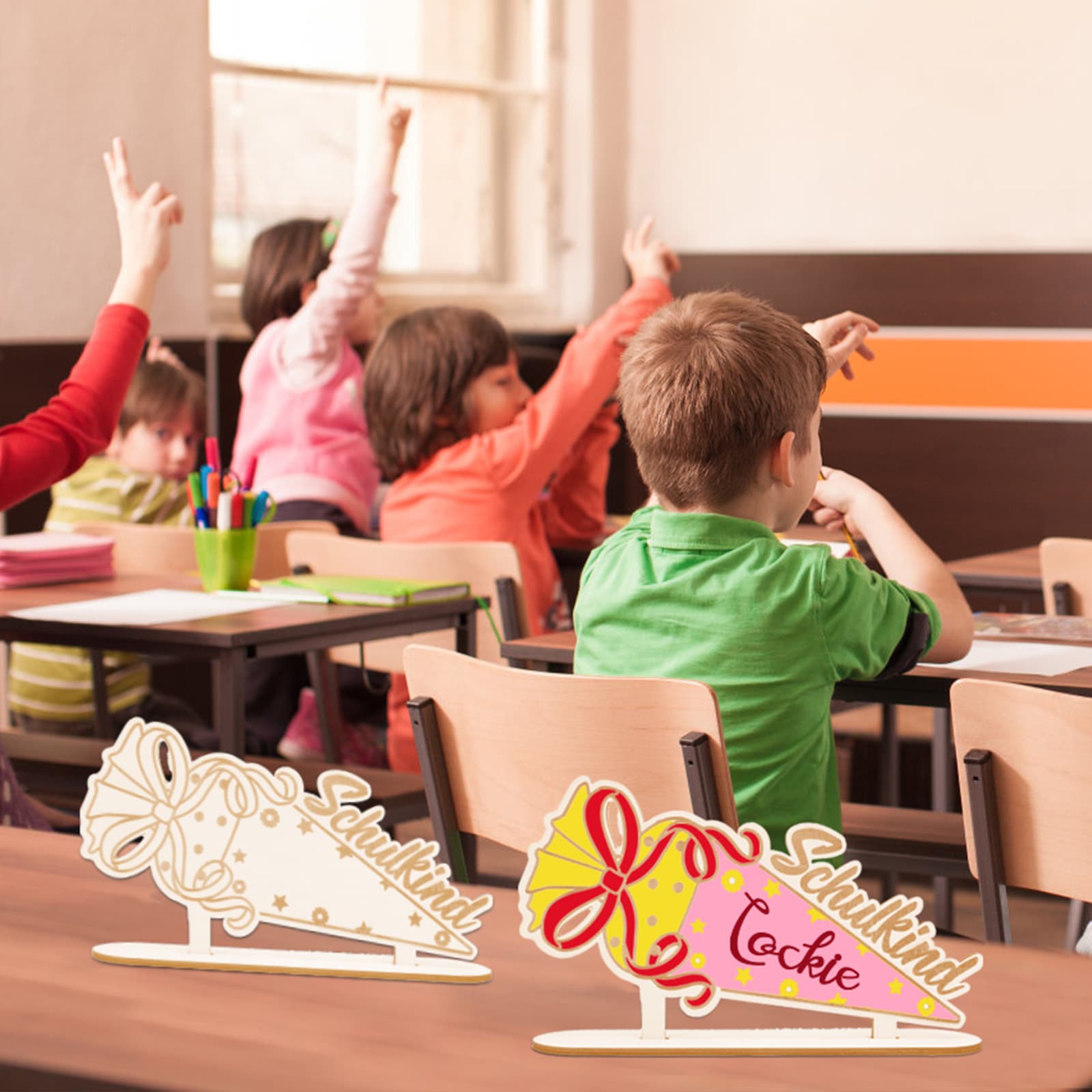 Einschulungs-Tischdeko-Set mit Schultüten-Deko